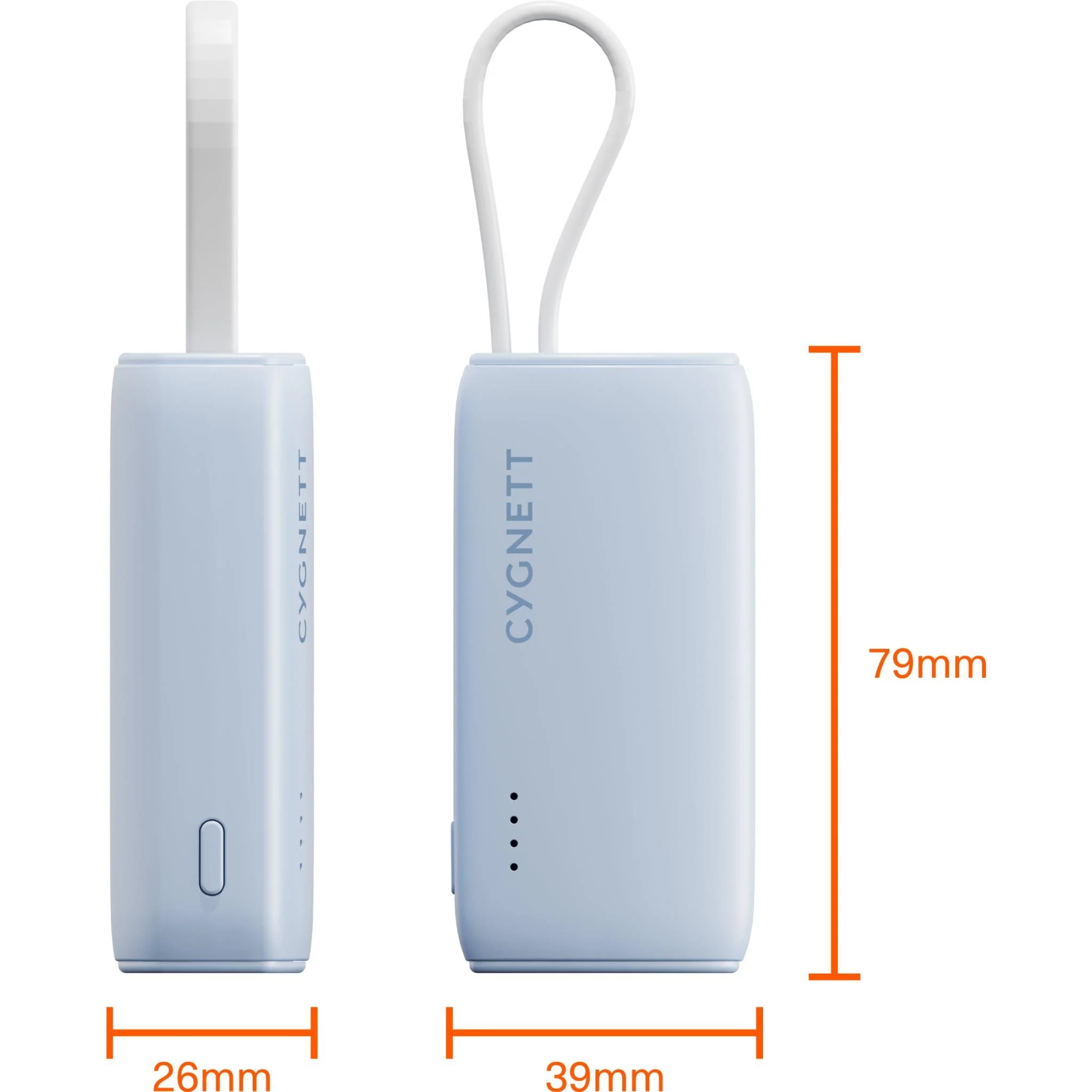 Cygnett Charge Connect Power Bank with Integrated USB-C Cable [5K] (Blue) - Image 2