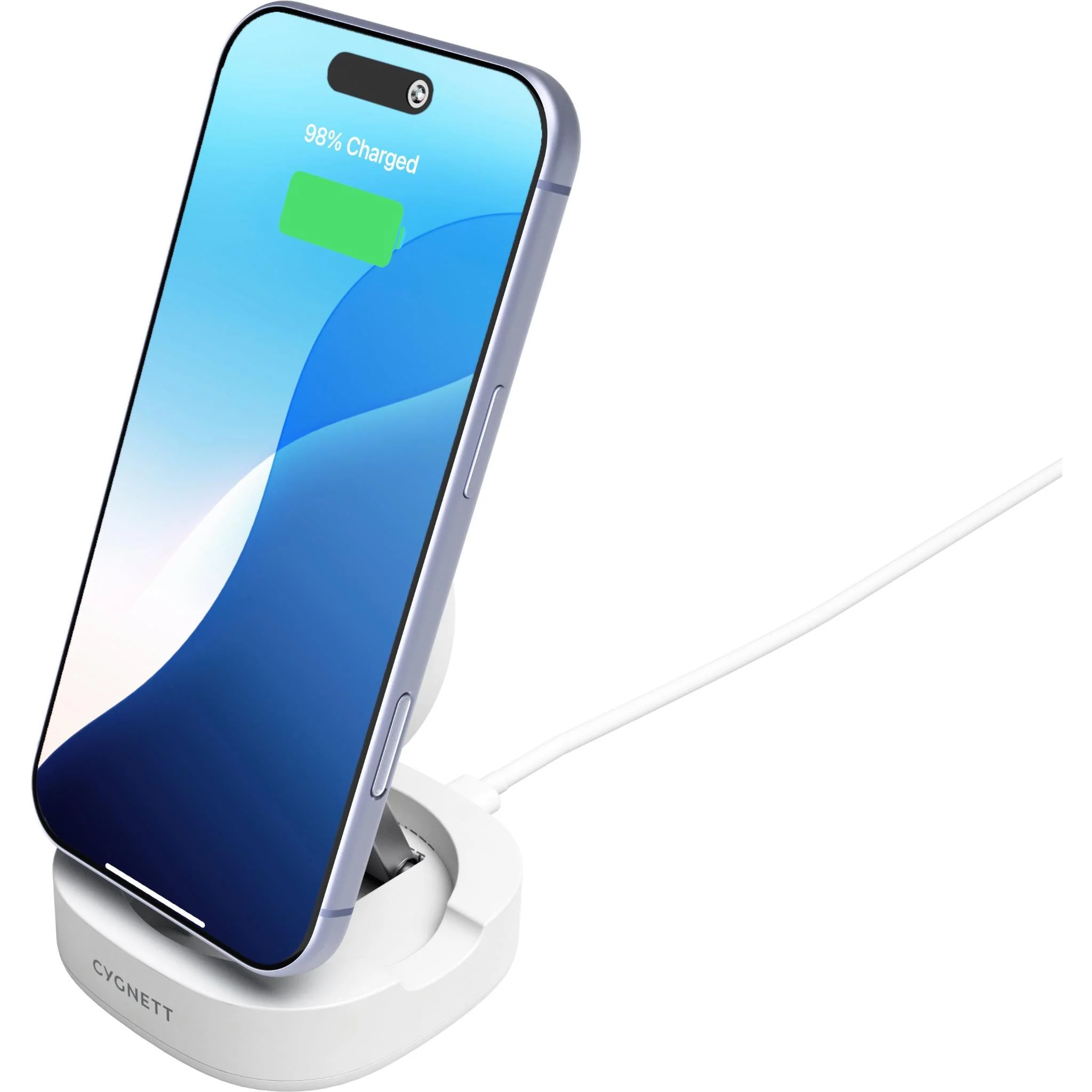 Cygnett ChargeBase Qi2.0 Single Wireless Charger (White) - Image 2