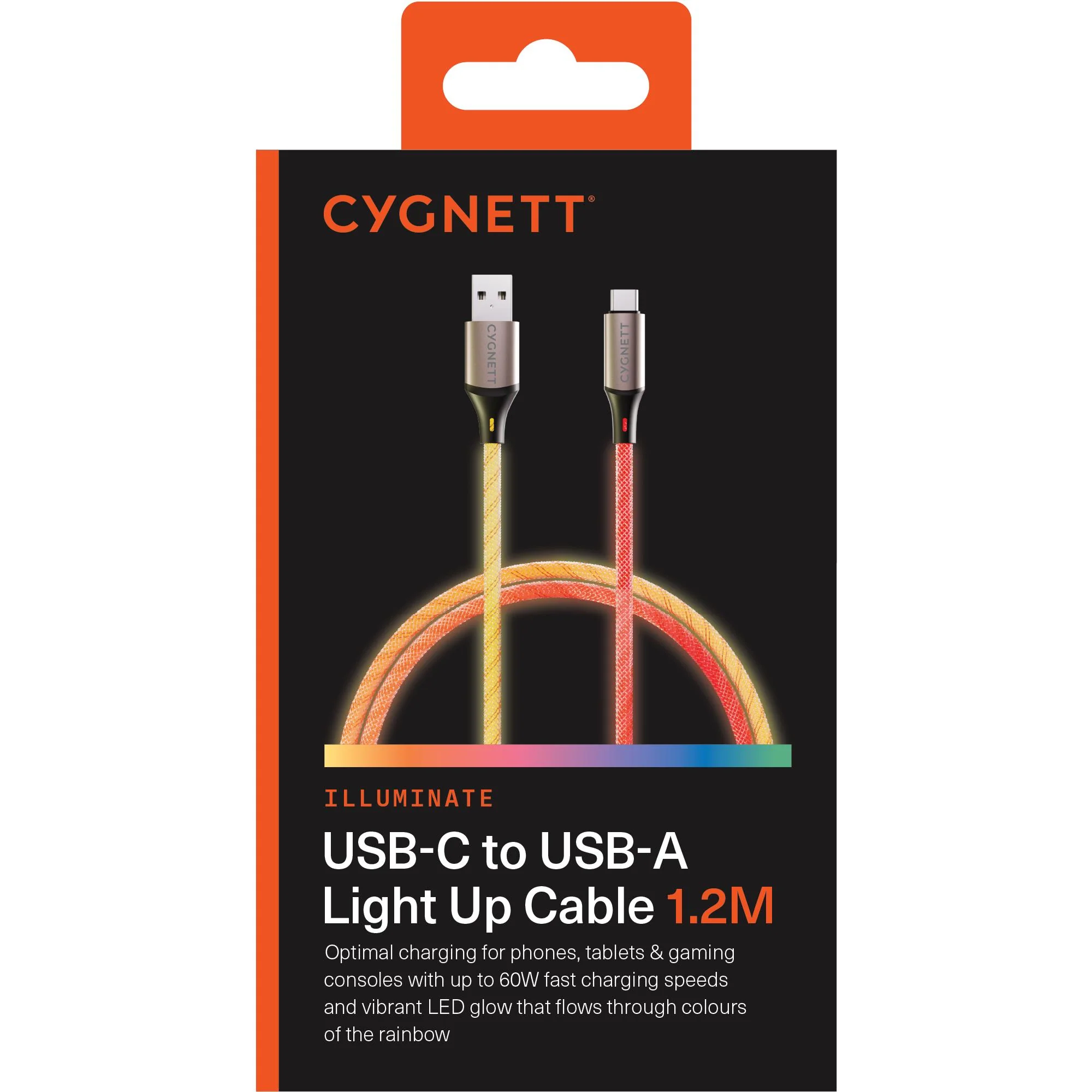 Cygnett Essentials USB-C to USB-A 1.2m Light Up Cable - Image 7