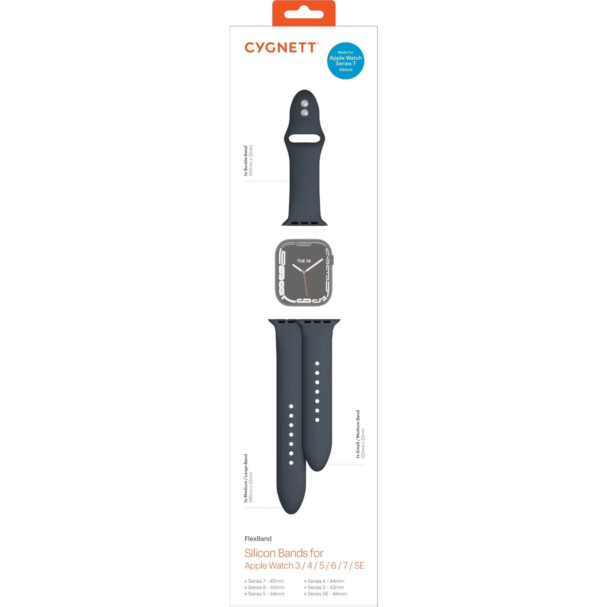Cygnett FlexBand for Apple Watch [44-45mm] (Black) - Image 4