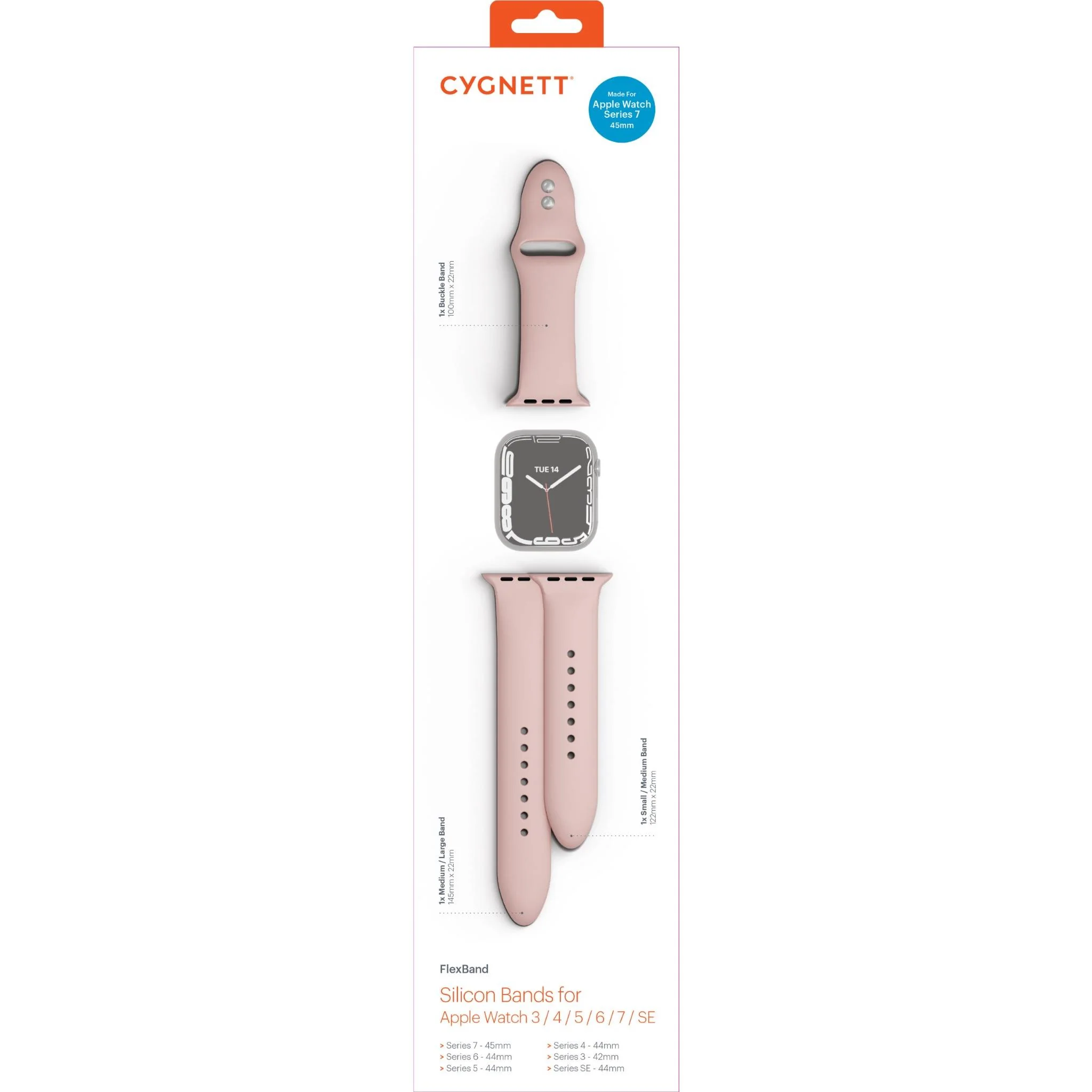 Cygnett FlexBand for Apple Watch [44-45mm] (Pink) - Image 4