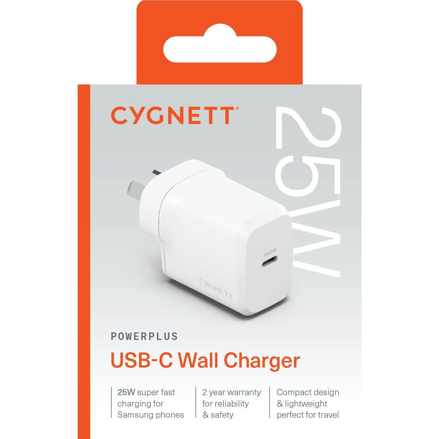 Cygnett Powerplus 25W USB-C Wall Charger (White) - Image 2