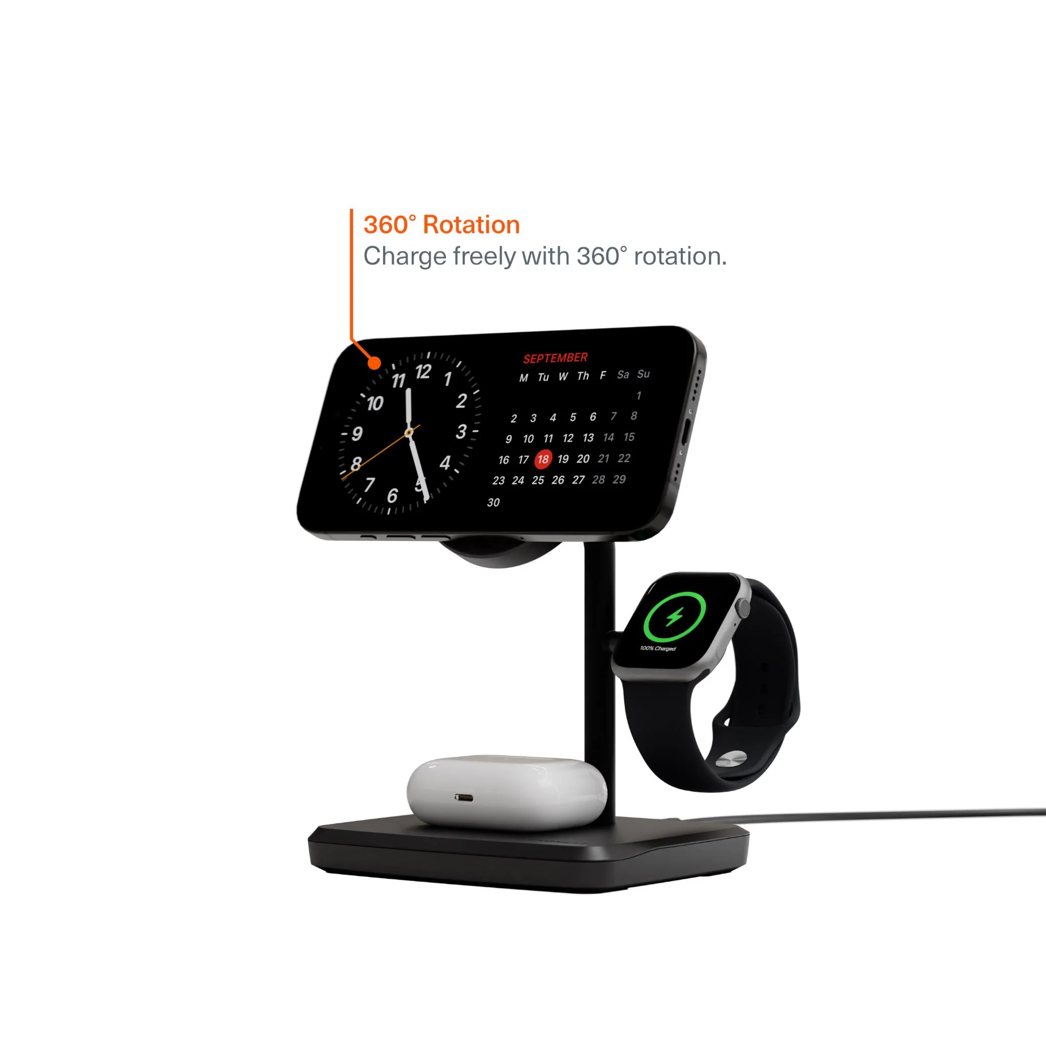 Cygnett Qi2.0 3-in-1 Chargebase (Black) - Image 7