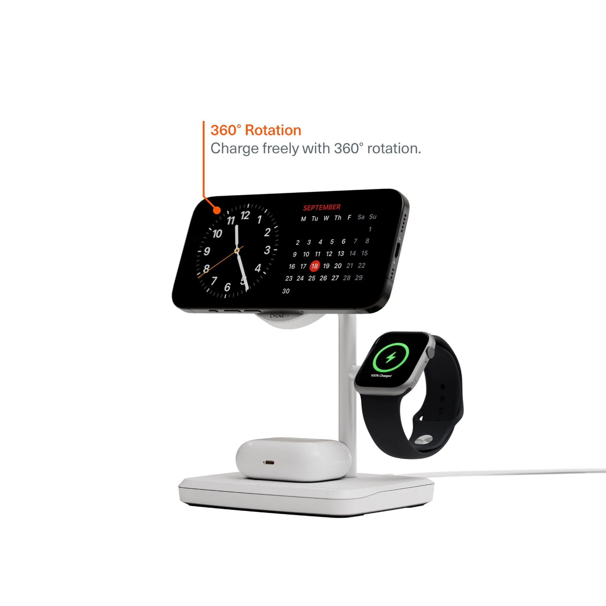 Cygnett Qi2.0 3-in-1 Chargebase (White) - Image 7
