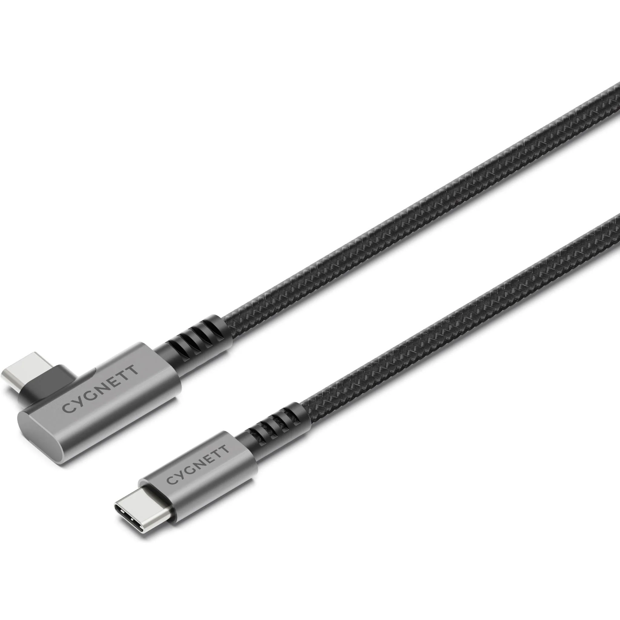 Cygnett Unite Right Angle Braided USB-C 3.1 Cable [1m] (Black)