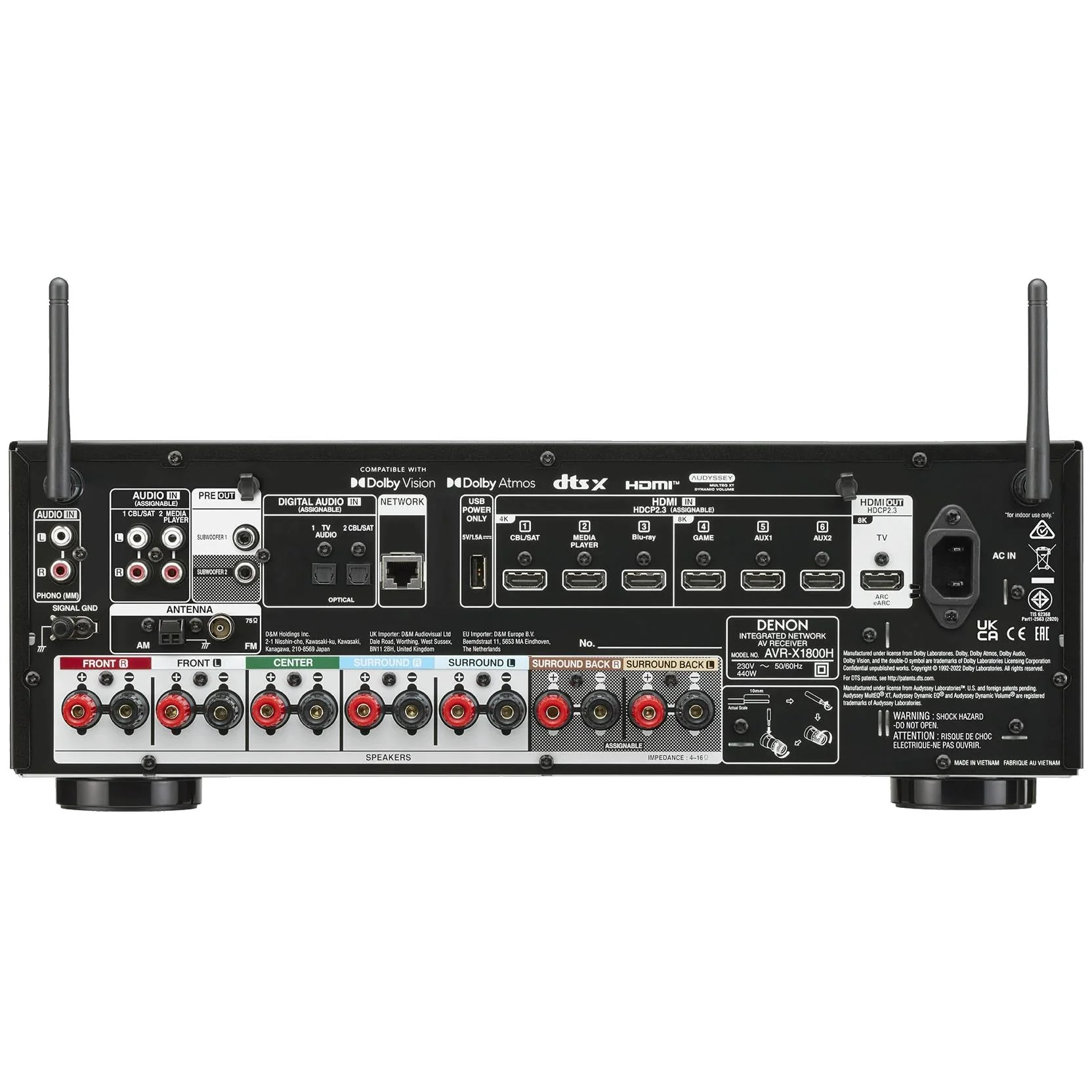 Denon AVR-X1800H 7.2Ch 8K AV Receiver - Image 3