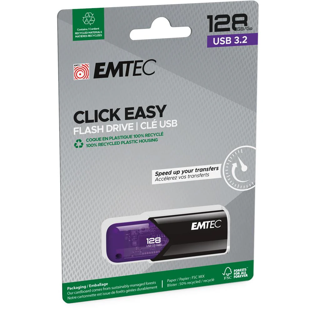 Emtec Click Easy USB 3.2 Flash Drive (128GB) - Image 3