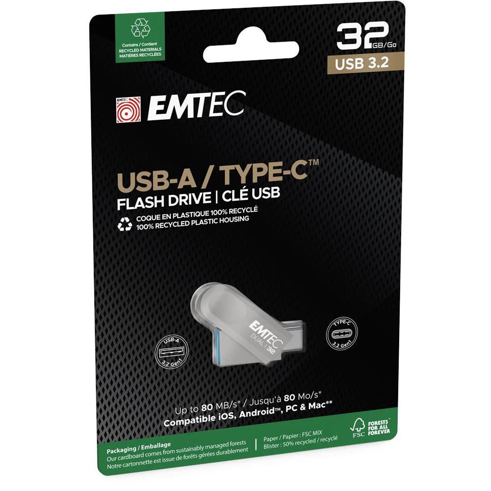 Emtec D280 Dual Drive USB Type-C Flash Drive (32GB) - Image 3