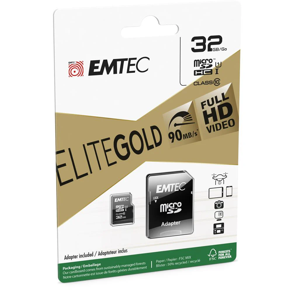 Emtec EliteGold UHS-1 U1 Micro SD Card (32GB) - Image 2