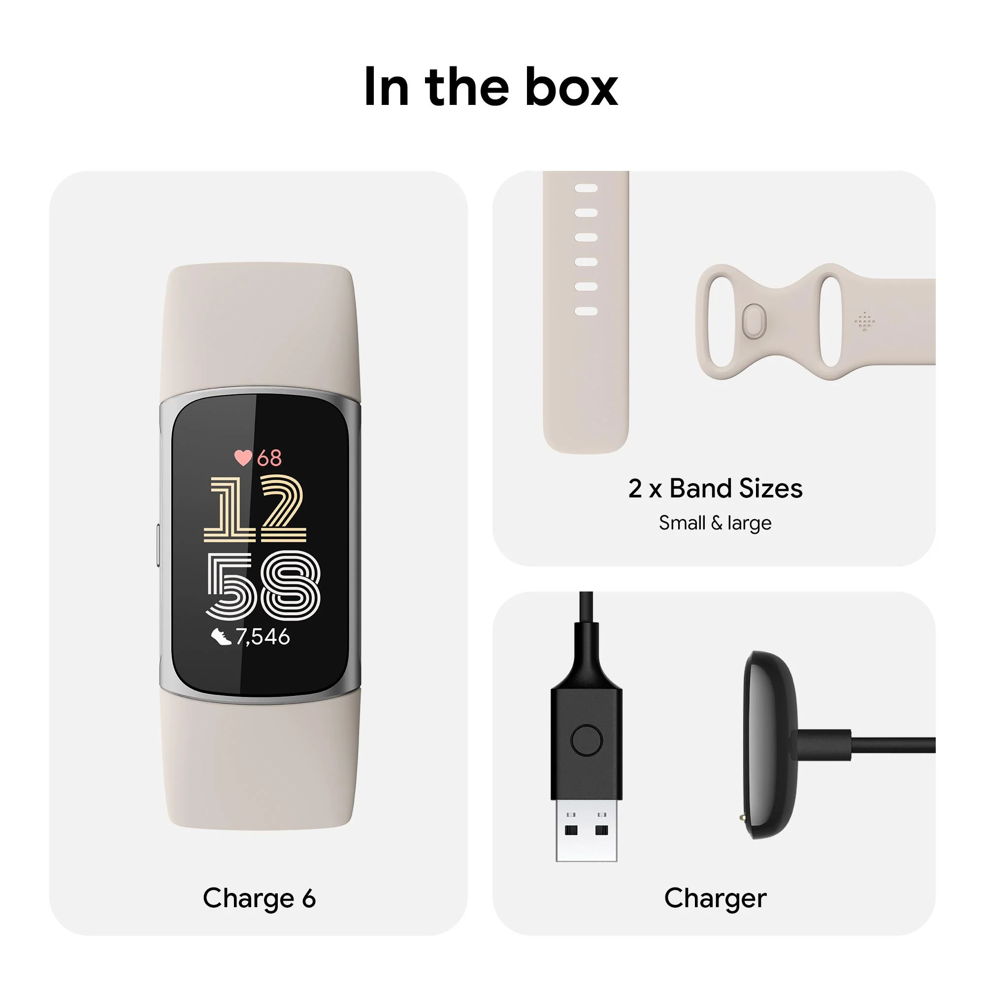 Fitbit Charge 6 Fitness Tracker (Porcelain/Silver Aluminium) - Image 9