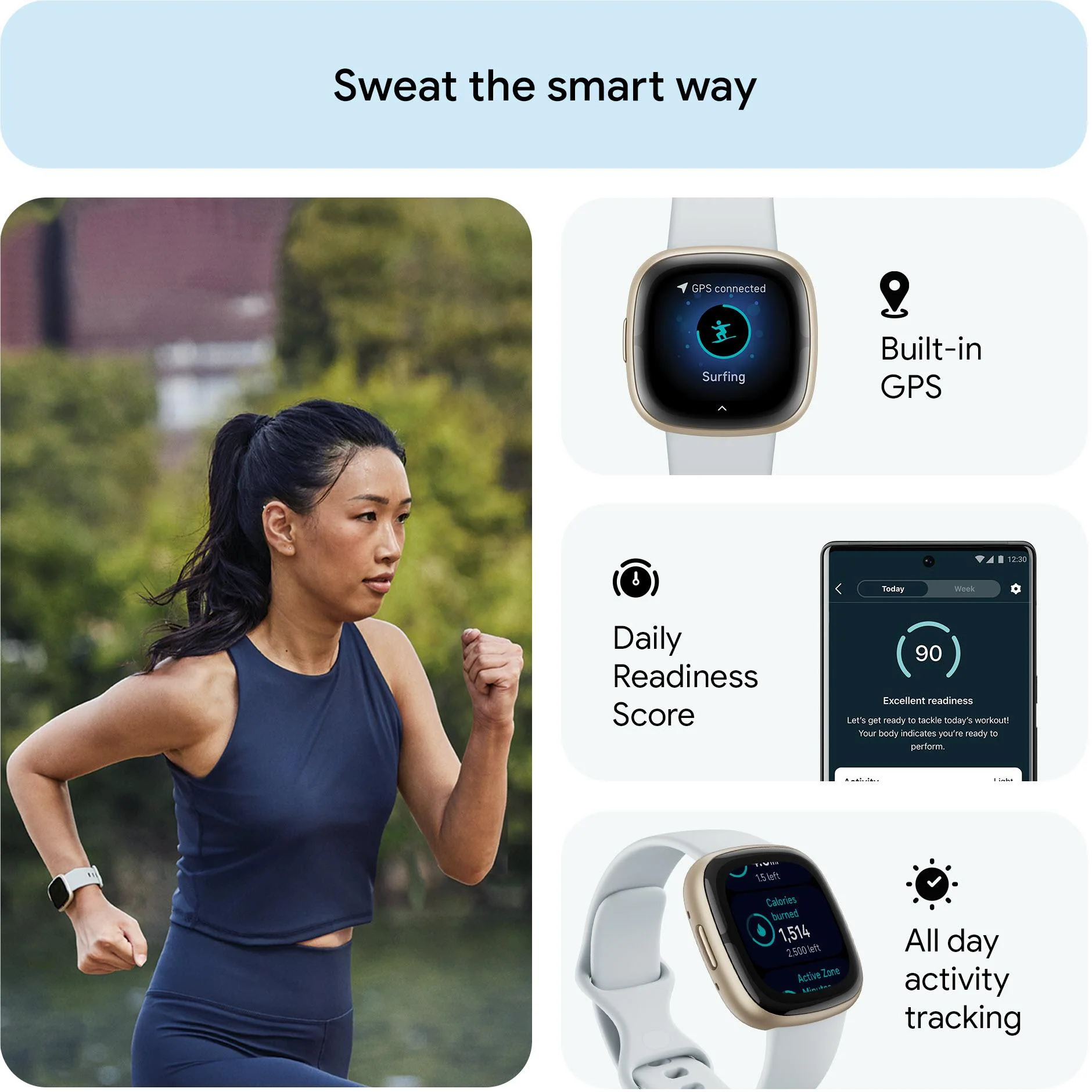 Fitbit Sense 2 (Blue Mist/Pale Gold) - Image 8