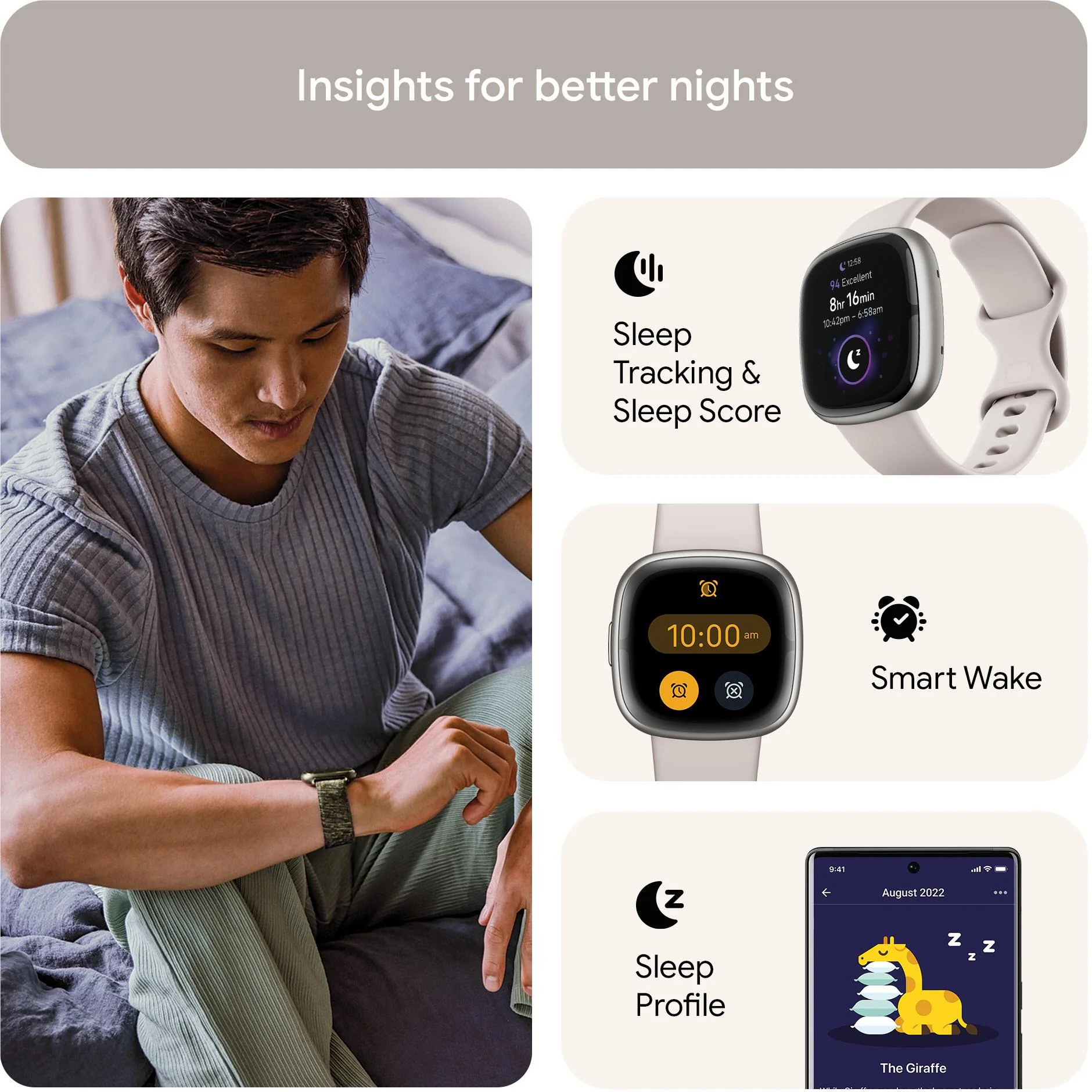 Fitbit Sense 2 (Lunar White/Platinum Aluminium) - Image 4