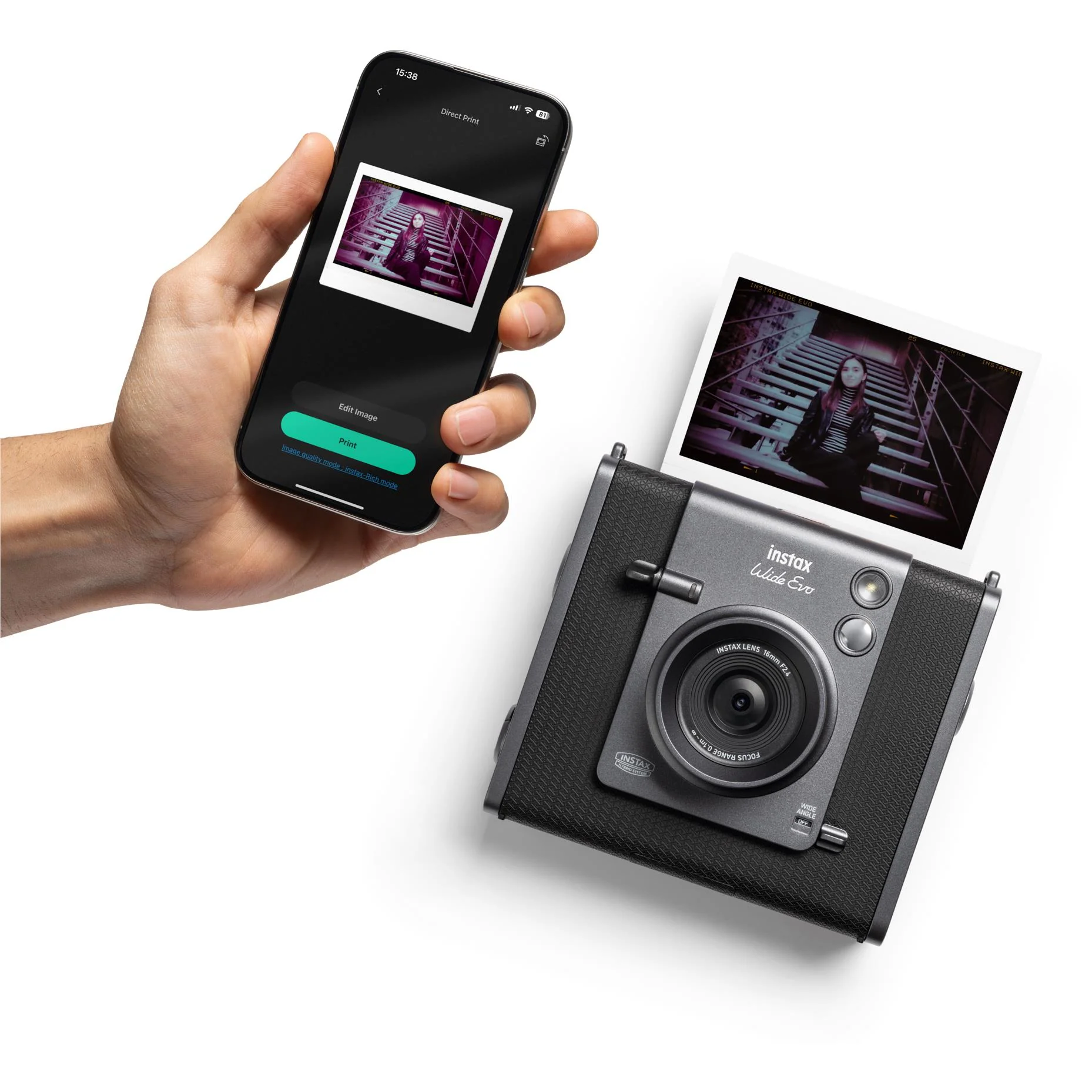 Fujifilm instax WIDE Evo Instant Camera (Black) - Image 7