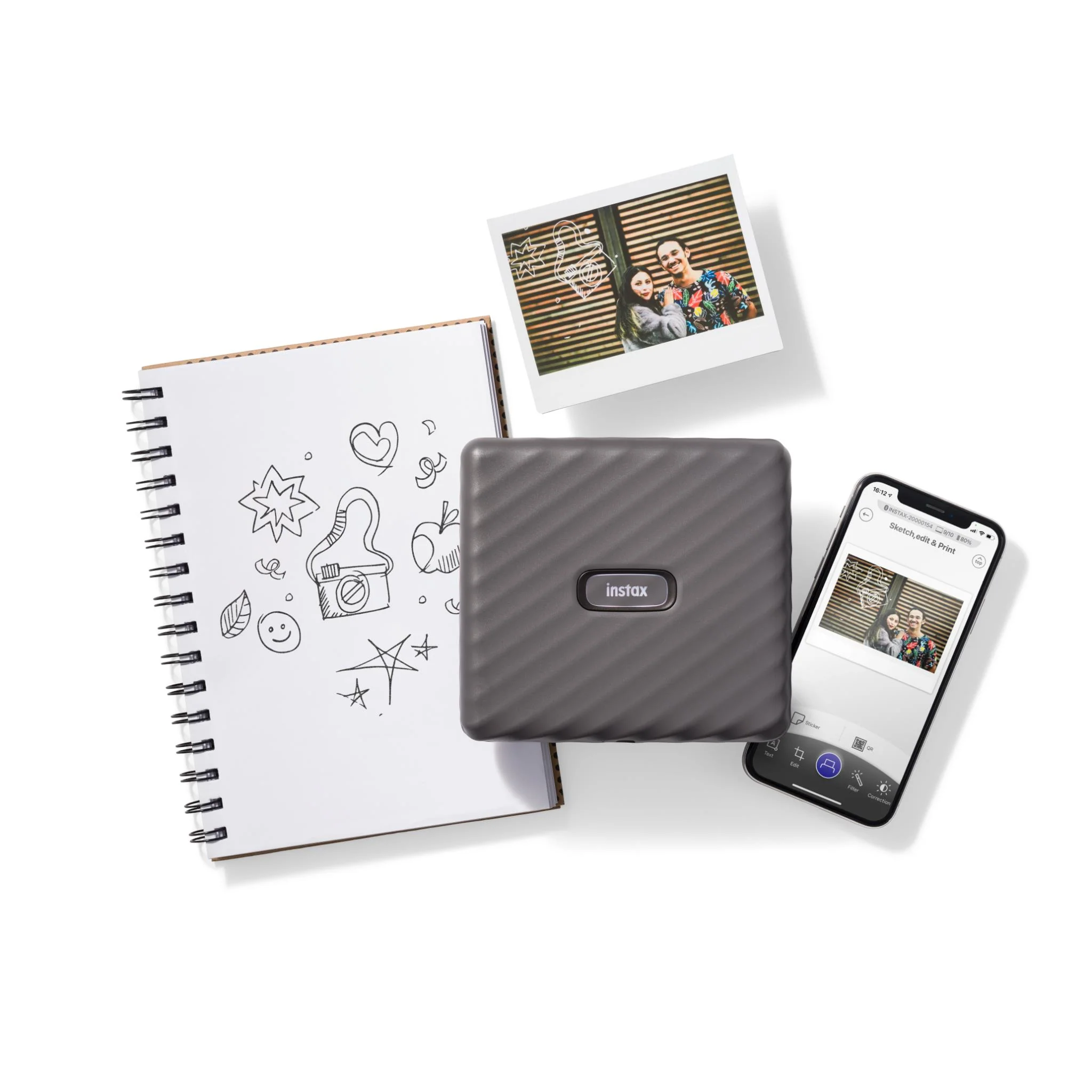 Fujifilm instax WIDE Link Smartphone Printer (Grey Mocha) - Image 10