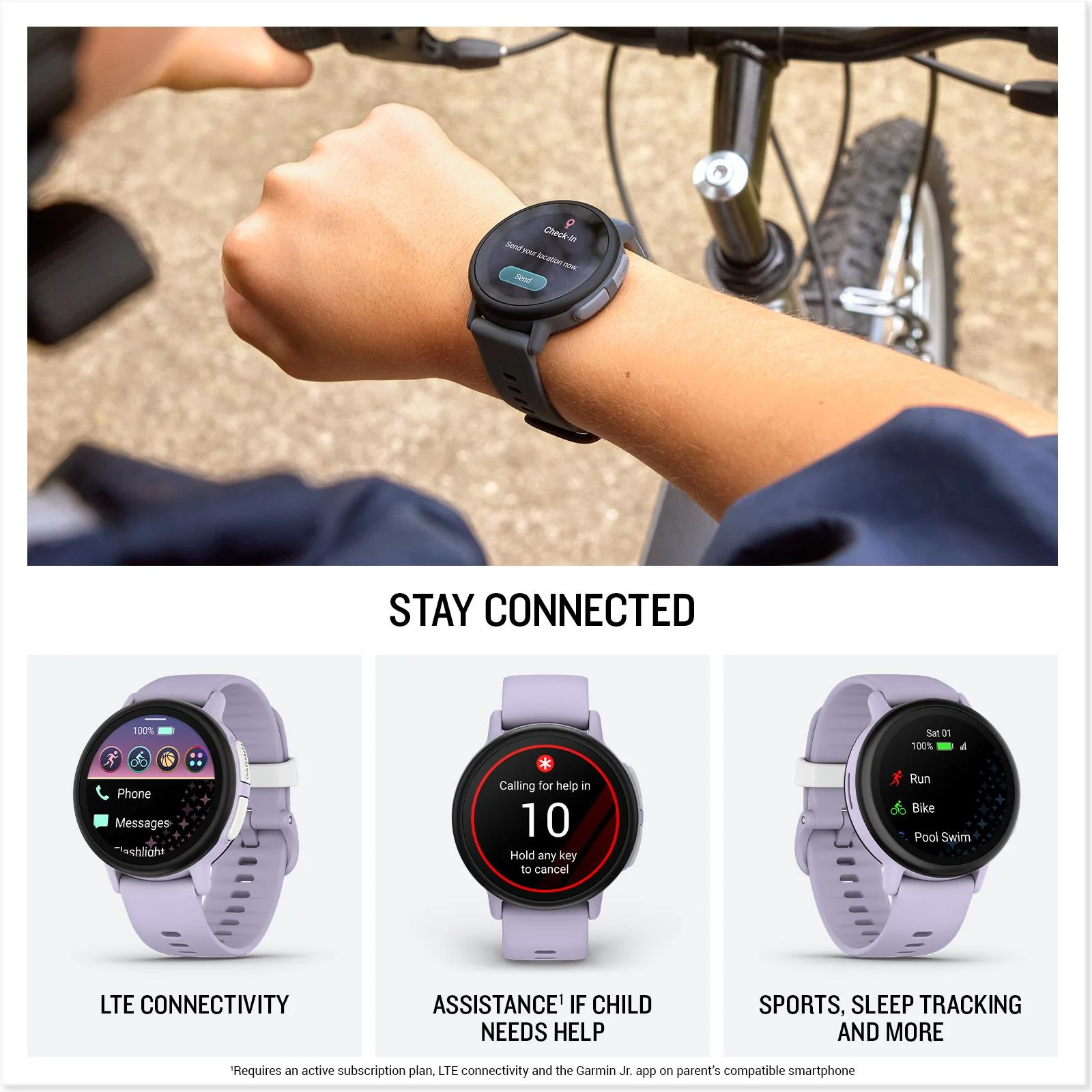 Garmin Bounce 2 Kids Smartwatch (Light Purple) - Image 4