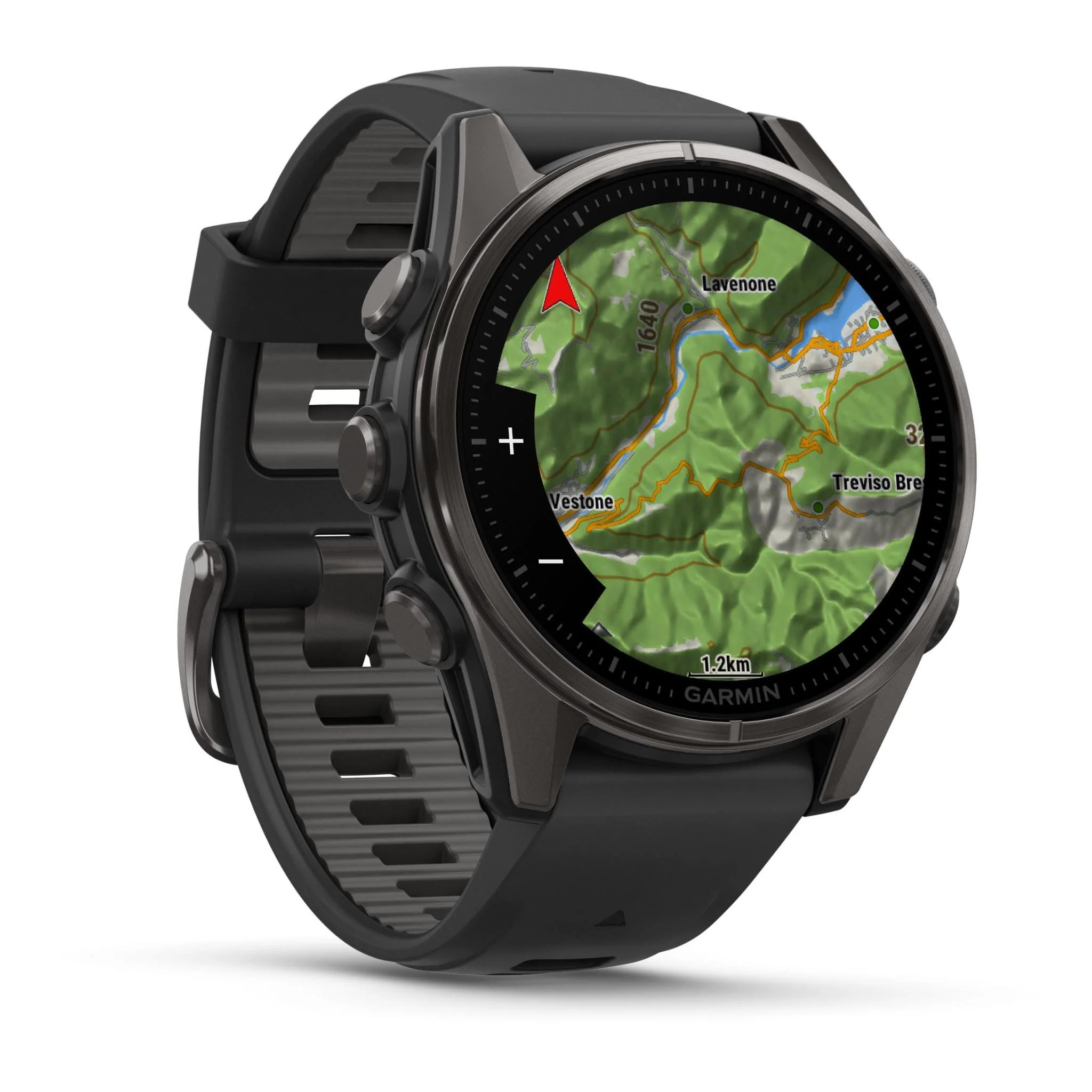 Garmin fenix 8 43mm AMOLED Sapphire Edition, Carbon Grey Titanium with Pebble Grey Band - Image 3
