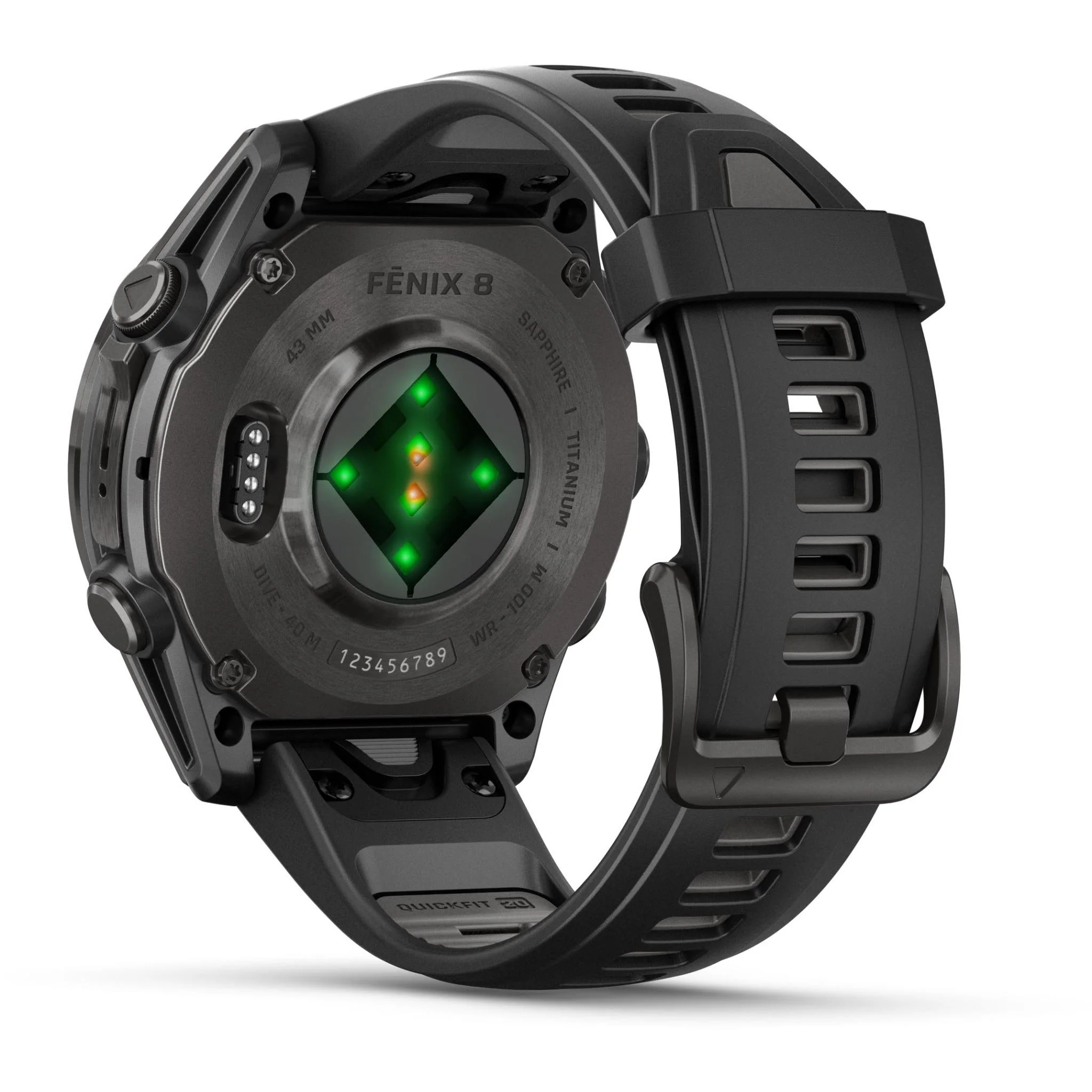 Garmin fenix 8 43mm AMOLED Sapphire Edition, Carbon Grey Titanium with Pebble Grey Band - Image 6