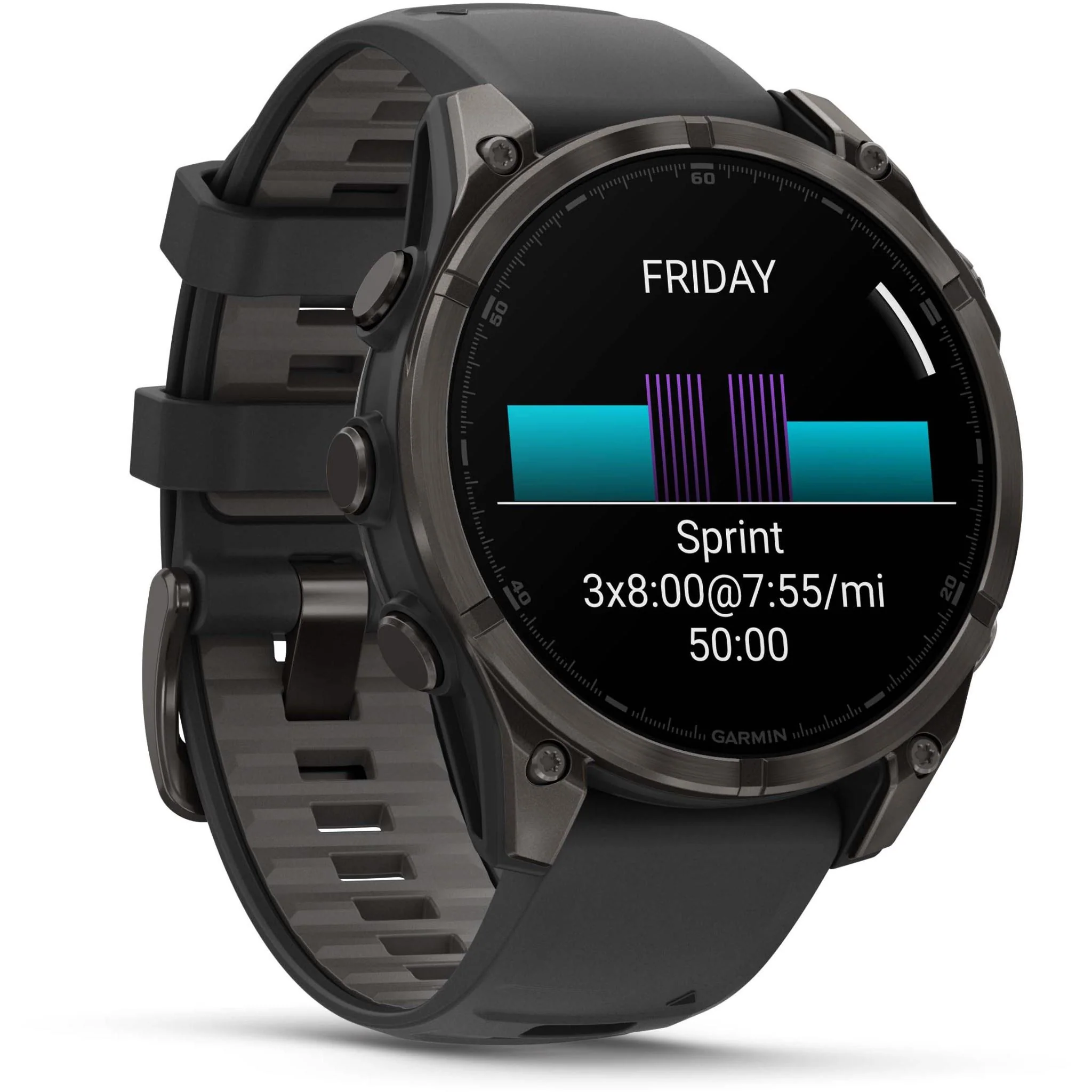 Garmin fenix 8 47mm AMOLED Sapphire Edition, Carbon Grey Titanium with Black/Pebble Grey Band - Image 3