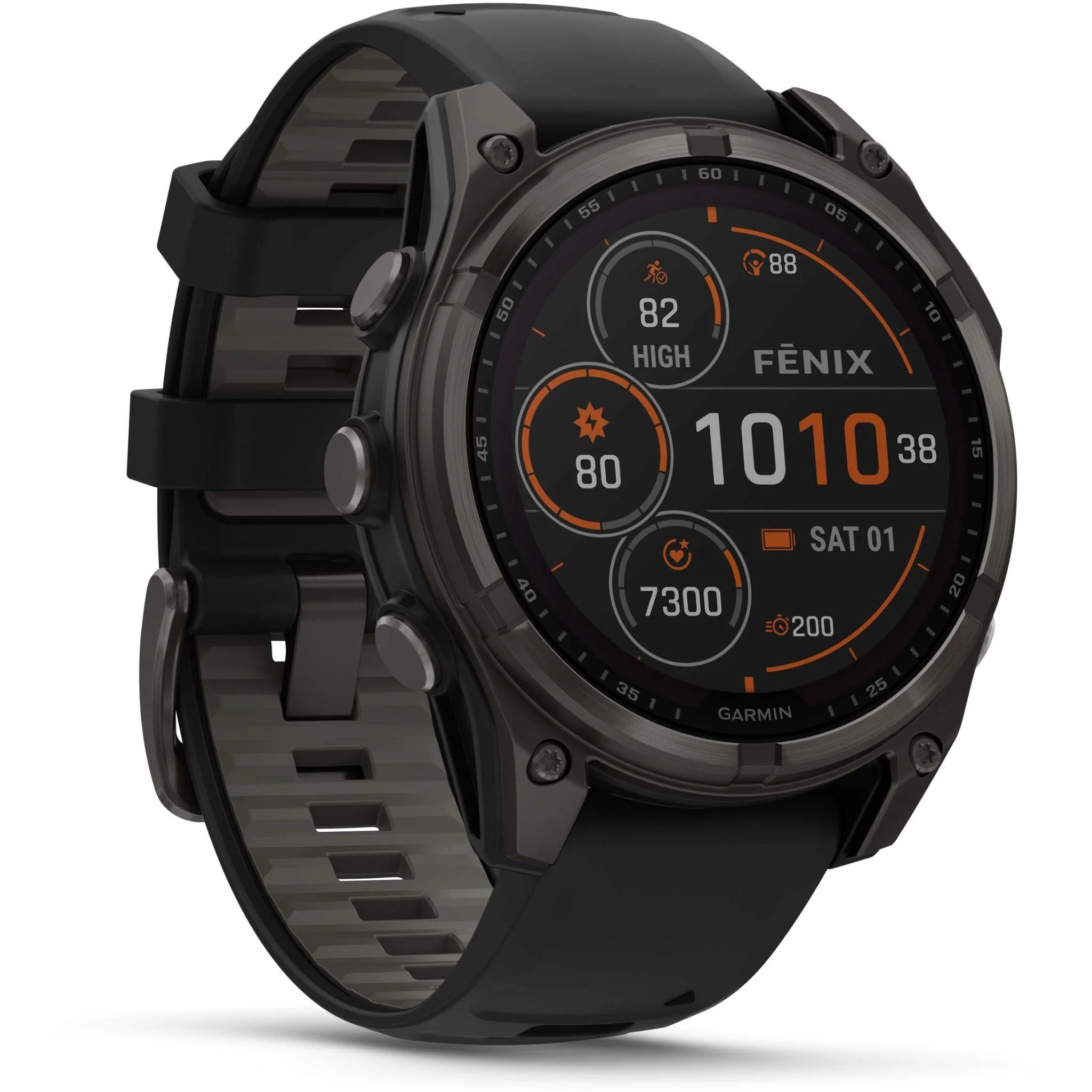 Garmin fenix 8 47mm SOLAR Sapphire Edition Carbon Grey Titanium with Black + Pebble Grey Band - Image 2