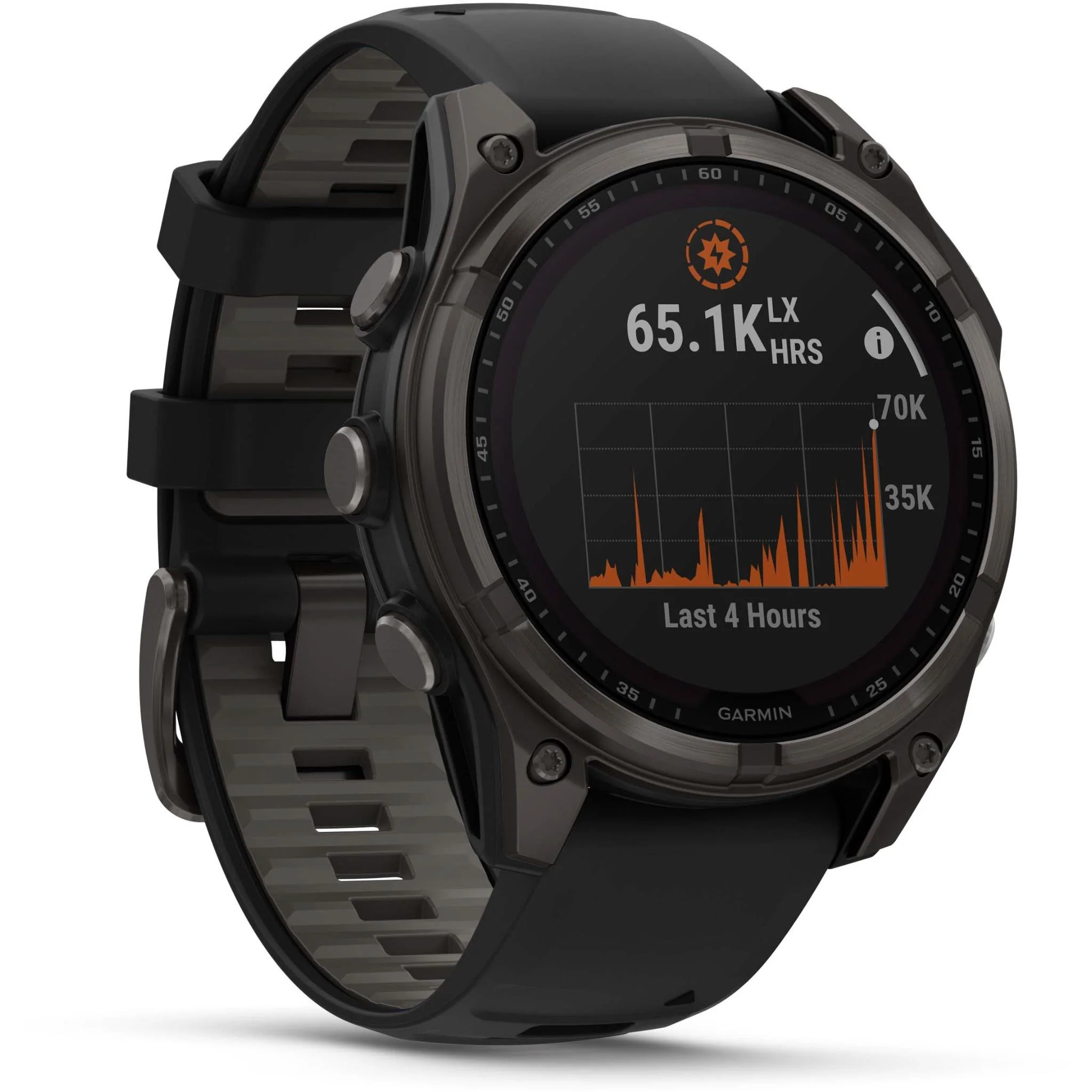 Garmin fenix 8 47mm SOLAR Sapphire Edition Carbon Grey Titanium with Black + Pebble Grey Band - Image 5