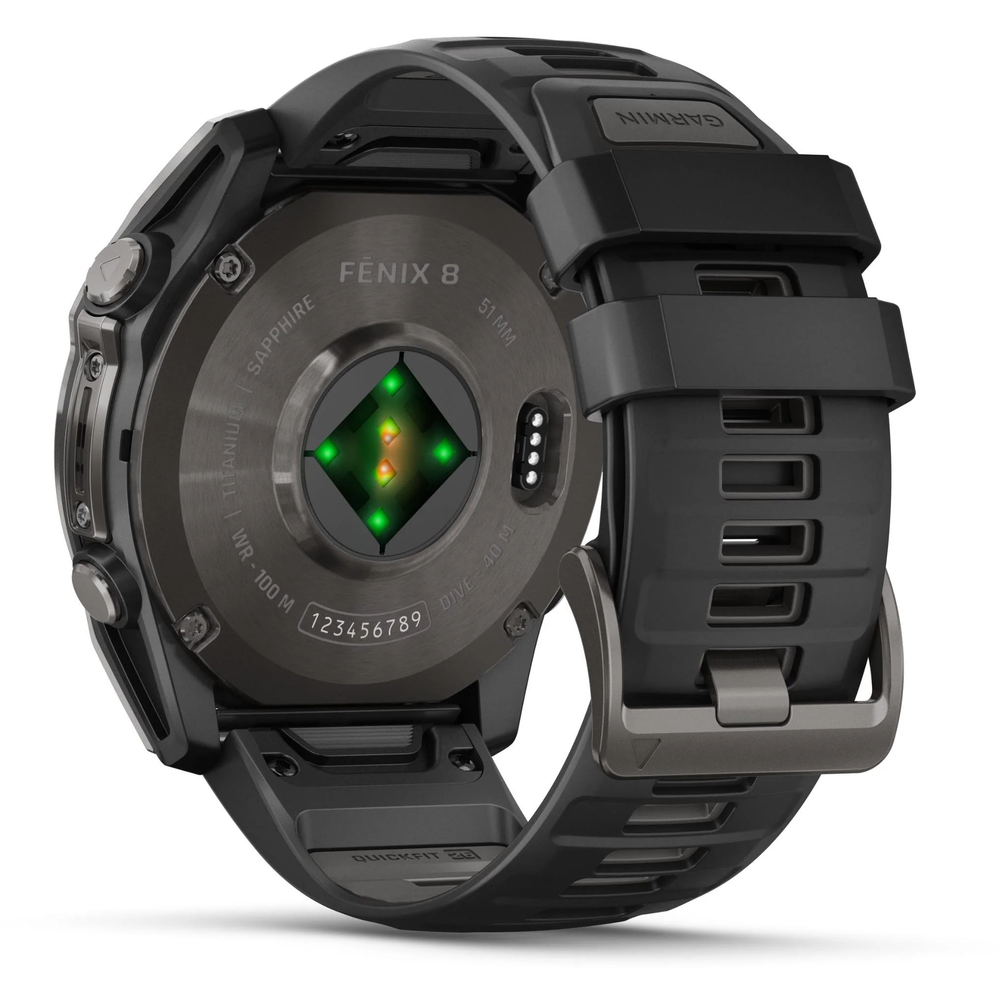 Garmin fenix 8 51mm AMOLED Sapphire Edition, Carbon Grey Titanium with Black/Pebble Grey Band - Image 6