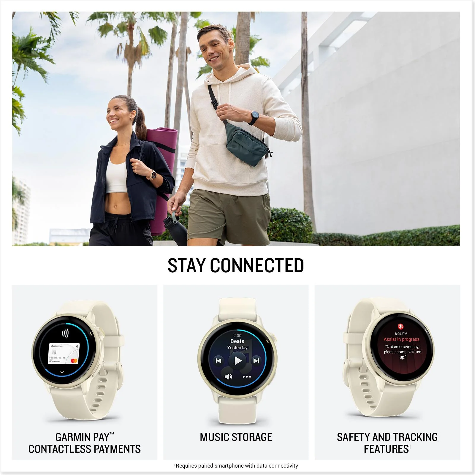 Garmin VivoActive 6 GPS Smartwatch (Lunar Gold/Bone Band) - Image 6