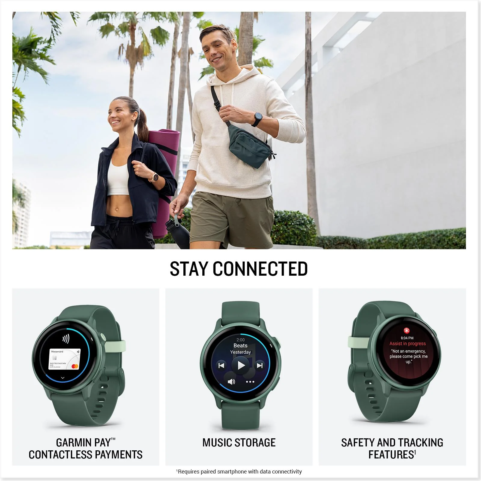 Garmin VivoActive 6 GPS Smartwatch (Metallic Jasper Green/Jasper Green Band) - Image 6