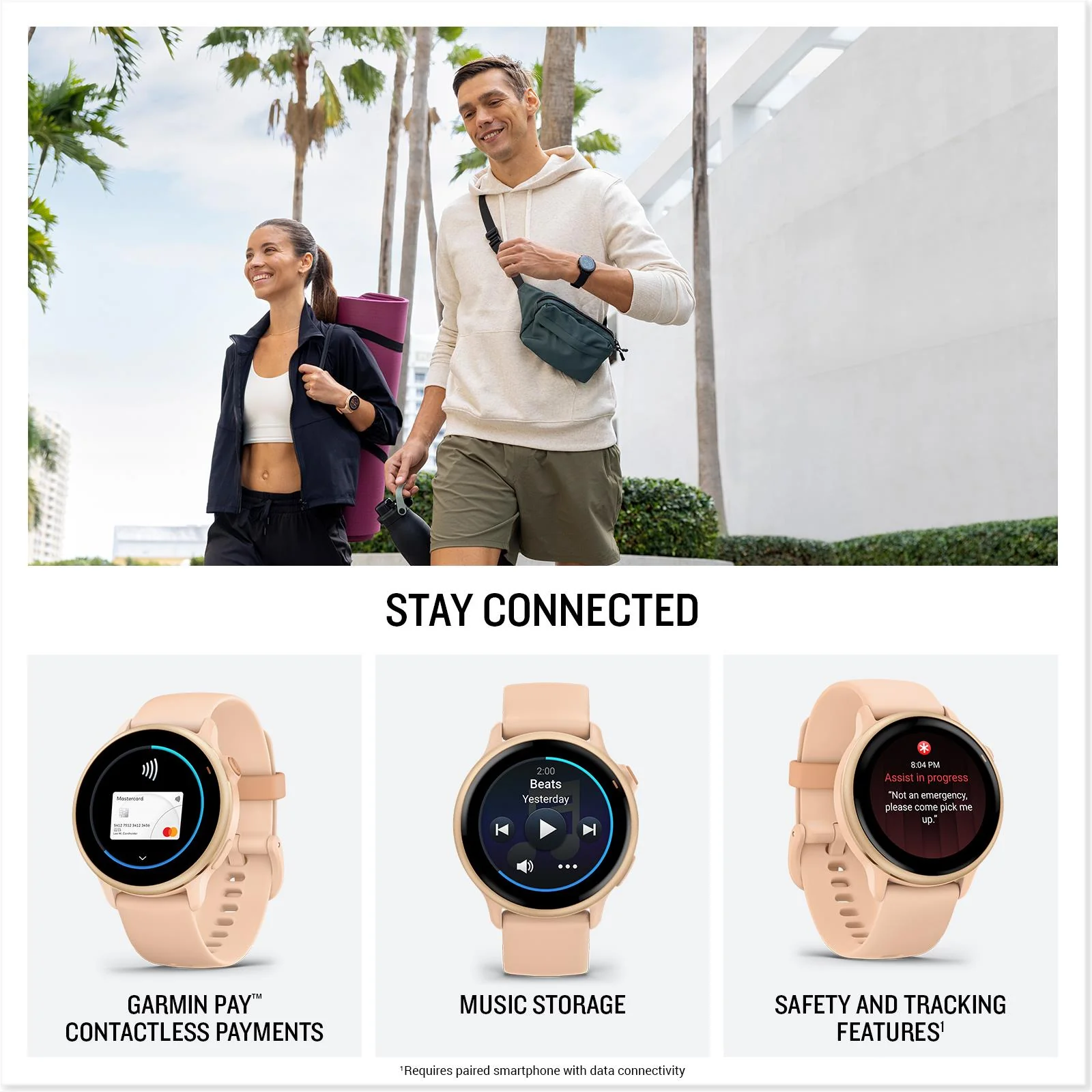 Garmin VivoActive 6 GPS Smartwatch (Metallic Pink Dawn/Pink Dawn Band) - Image 6
