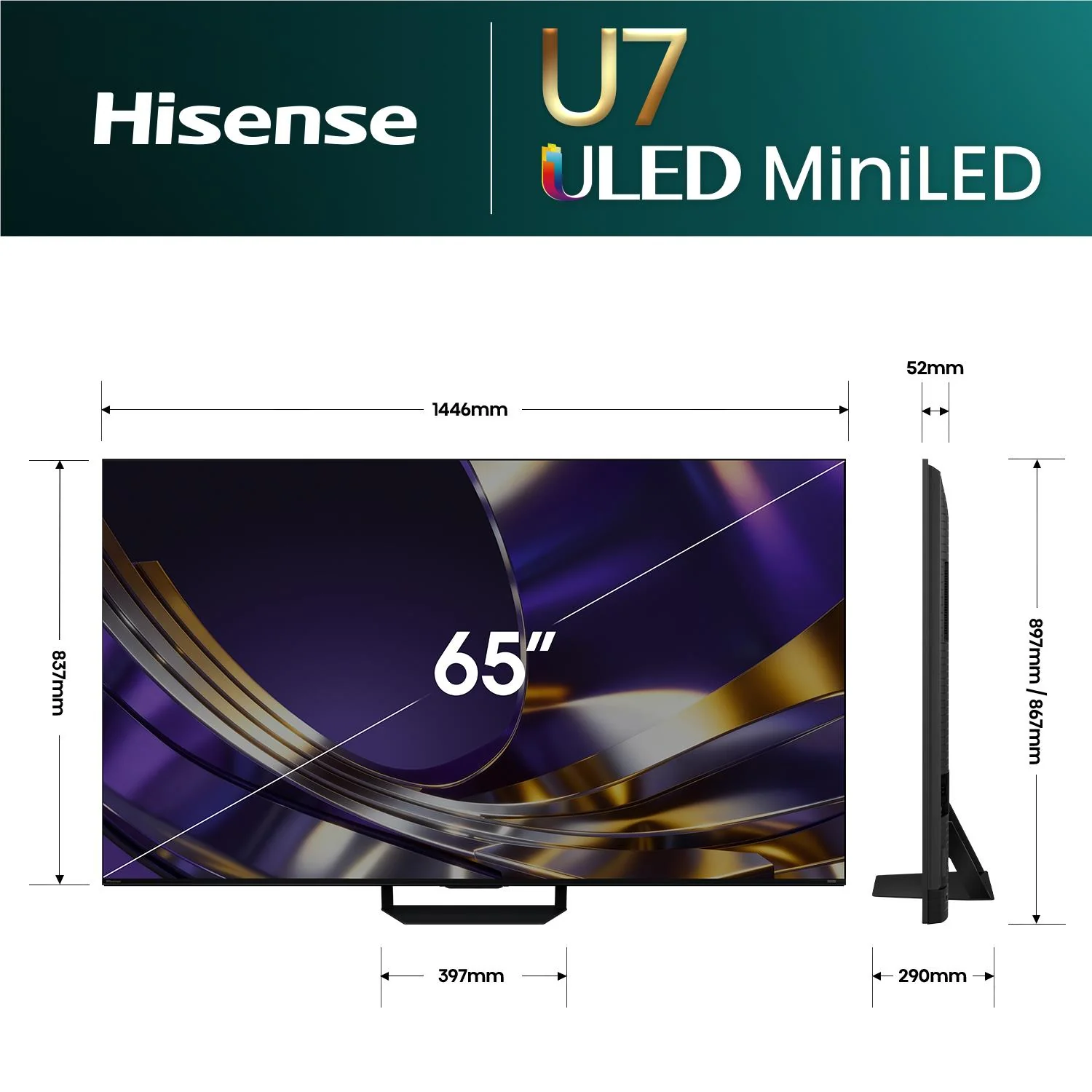 Hisense 65" U7SNZ Mini LED ULED 165Hz 4K Smart AI TV [2026] - Image 5