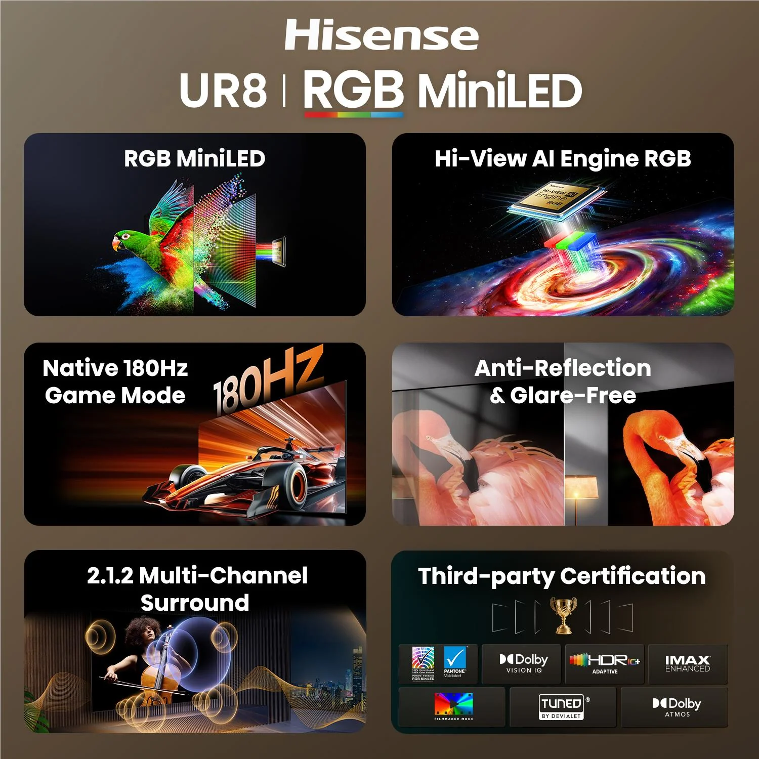 Hisense 65" UR8SNZ ULED 4K UHD RGB Mini-LED Smart TV [2026] - Image 7