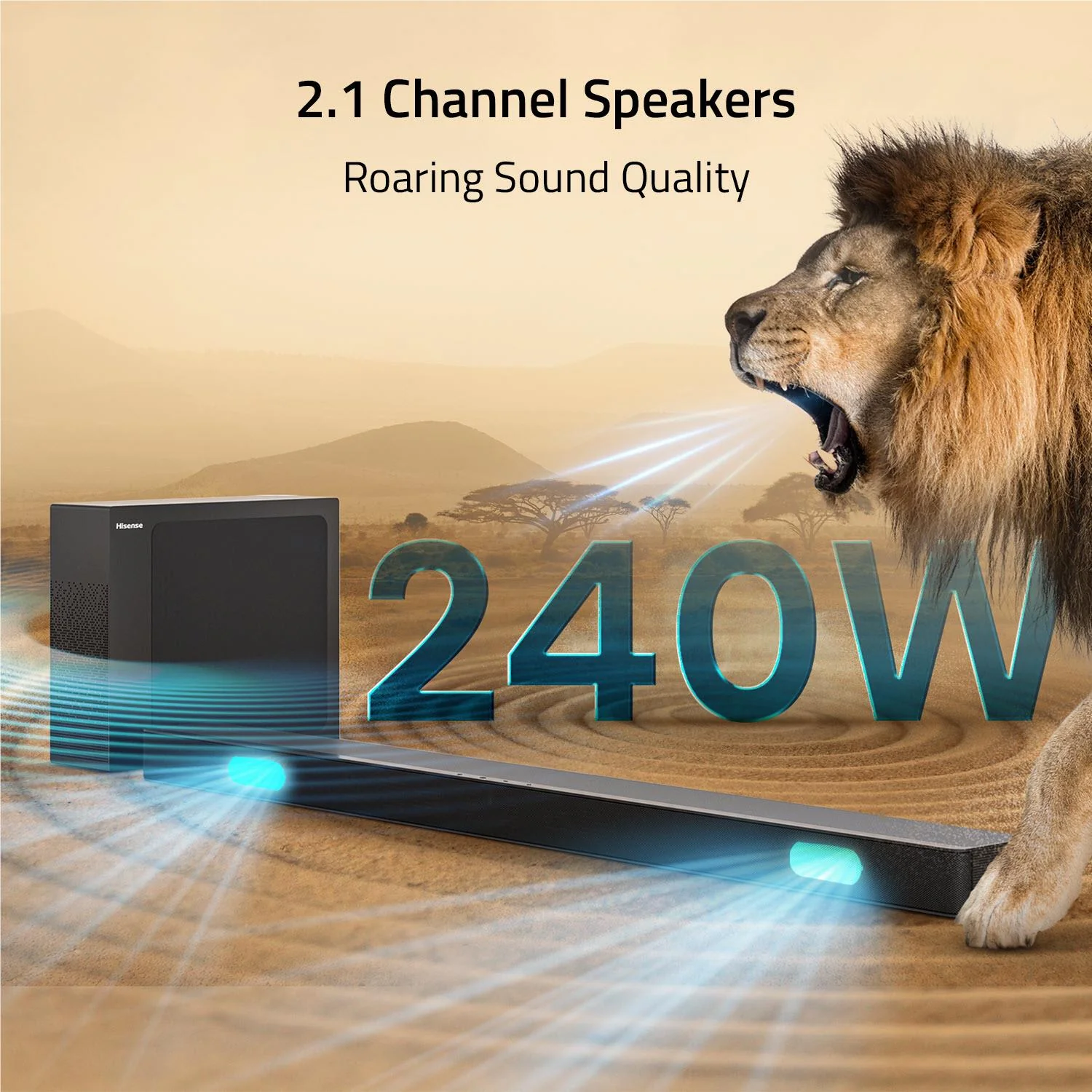 Hisense HS2100 2.1 Channel Soundbar with Wireless Subwoofer - Image 4