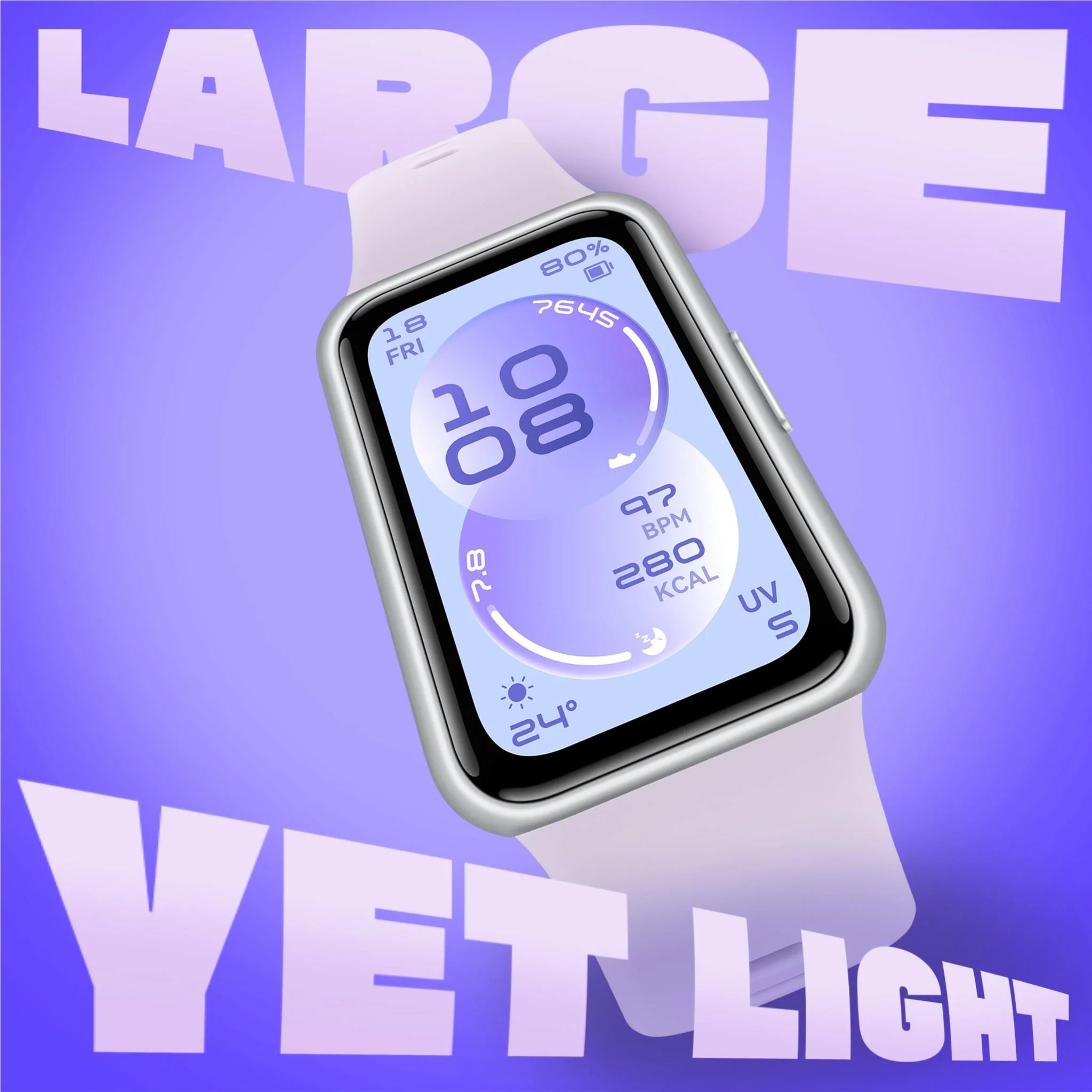 Huawei Band 11 Durable Polymer Case with Fluoroelastomer Strap (Purple) - Image 4