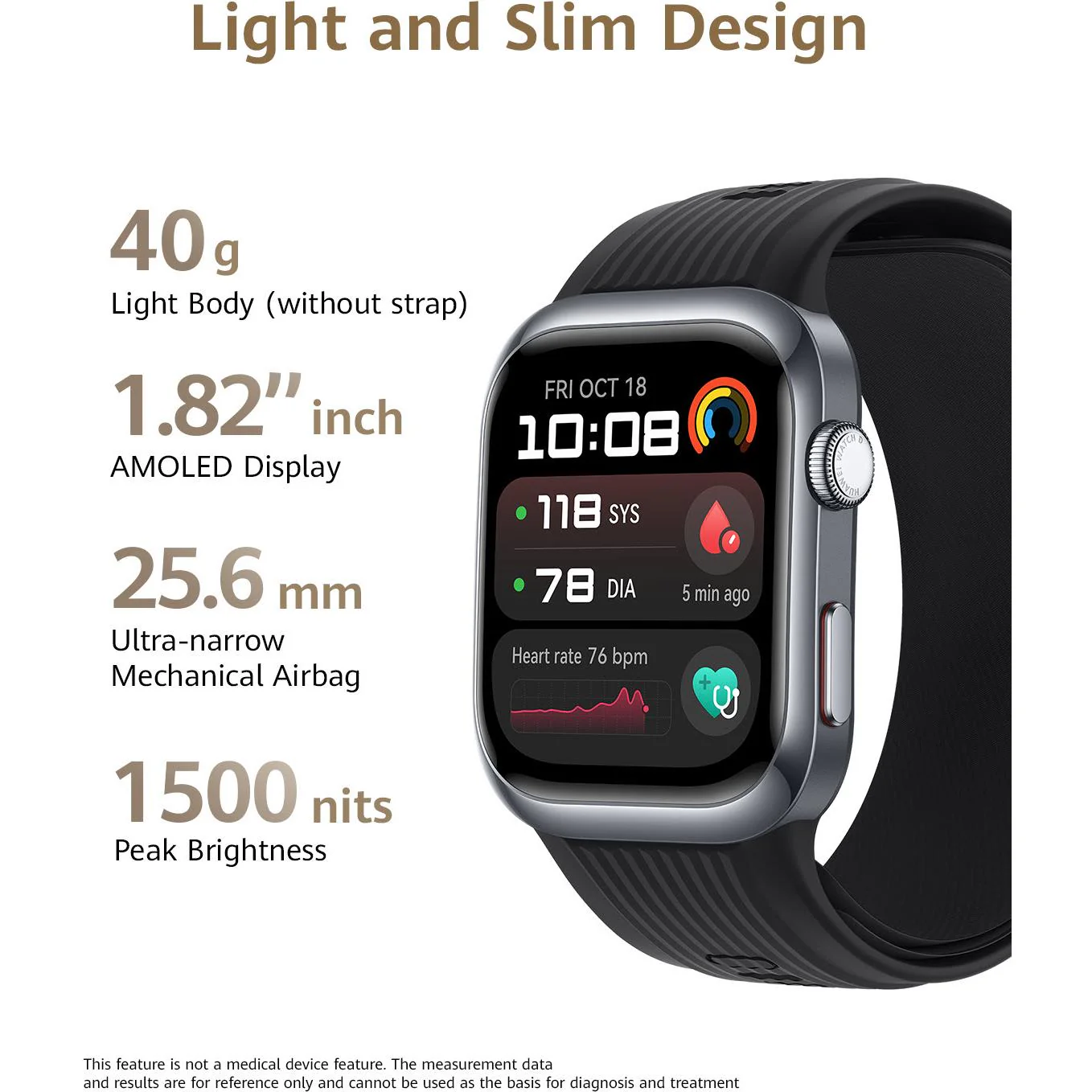 Huawei Watch D2 Smartwatch (Black) - Image 3