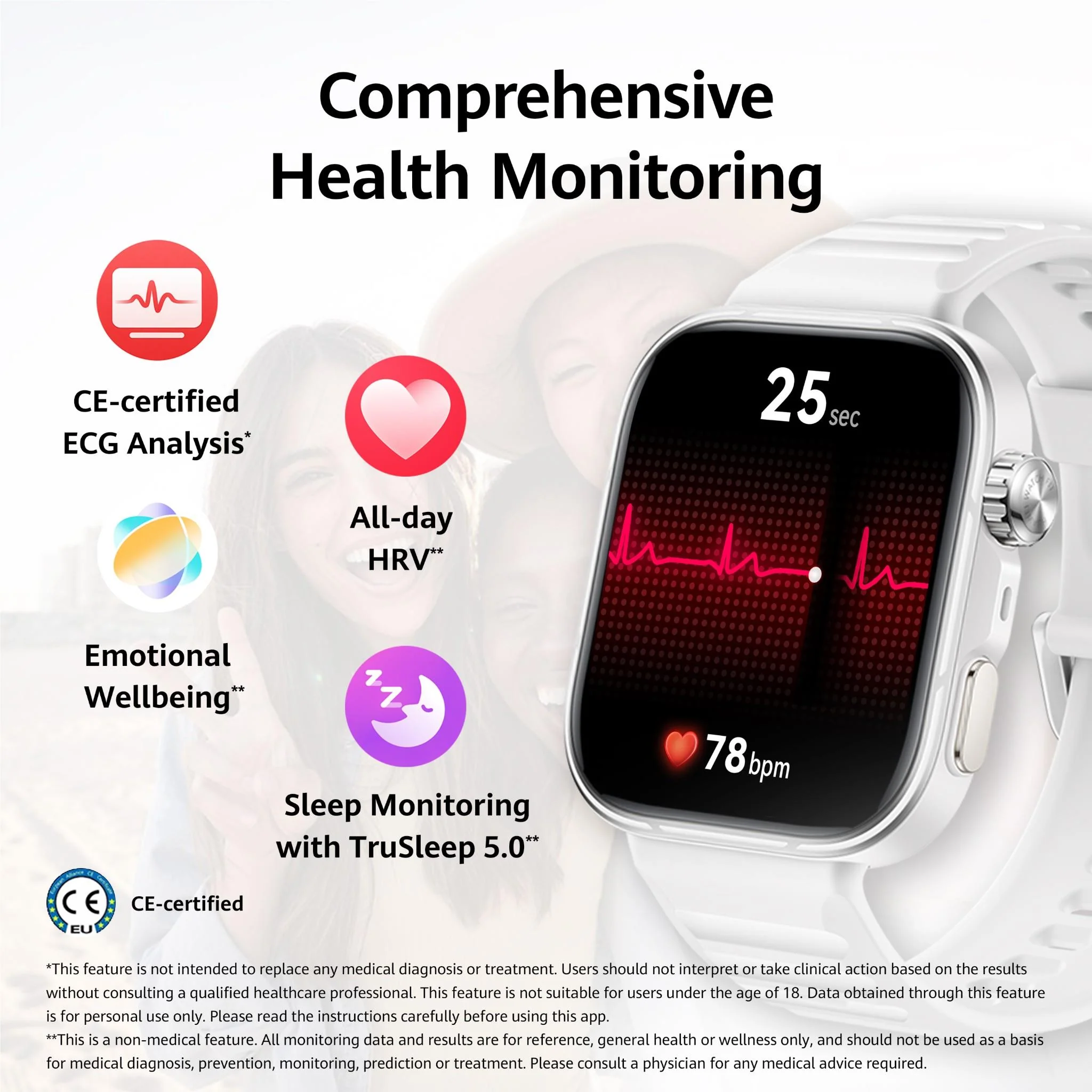 Huawei Watch Fit 5 Pro (White Fluoroelastomer Strap) - Image 6