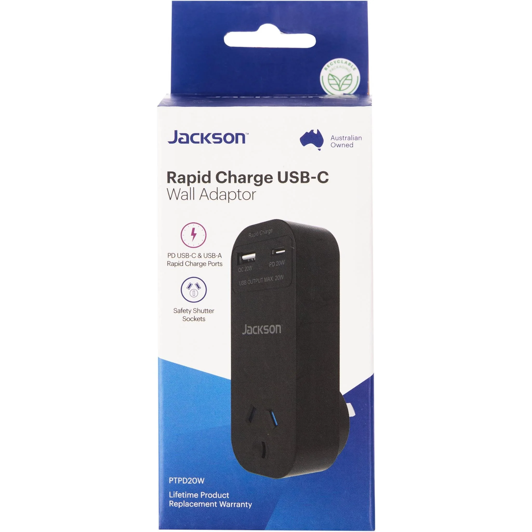 Jackson Rapid Charge USB-C/A Wall Adapter - Image 5