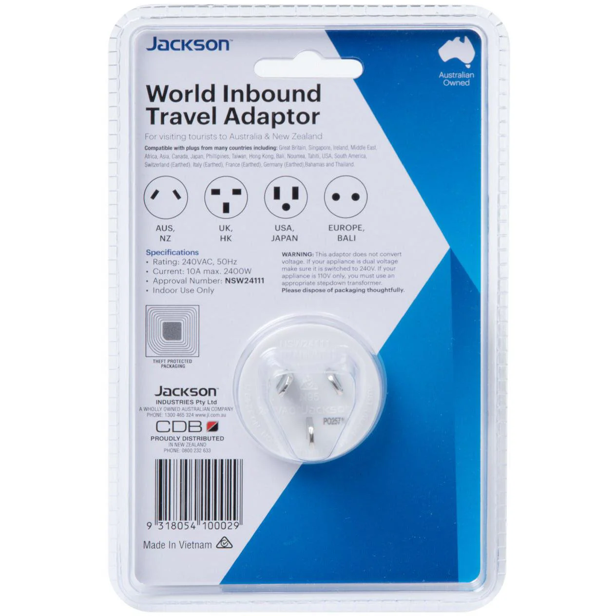 Jackson Universal Inbound Travel Adaptor - Image 2