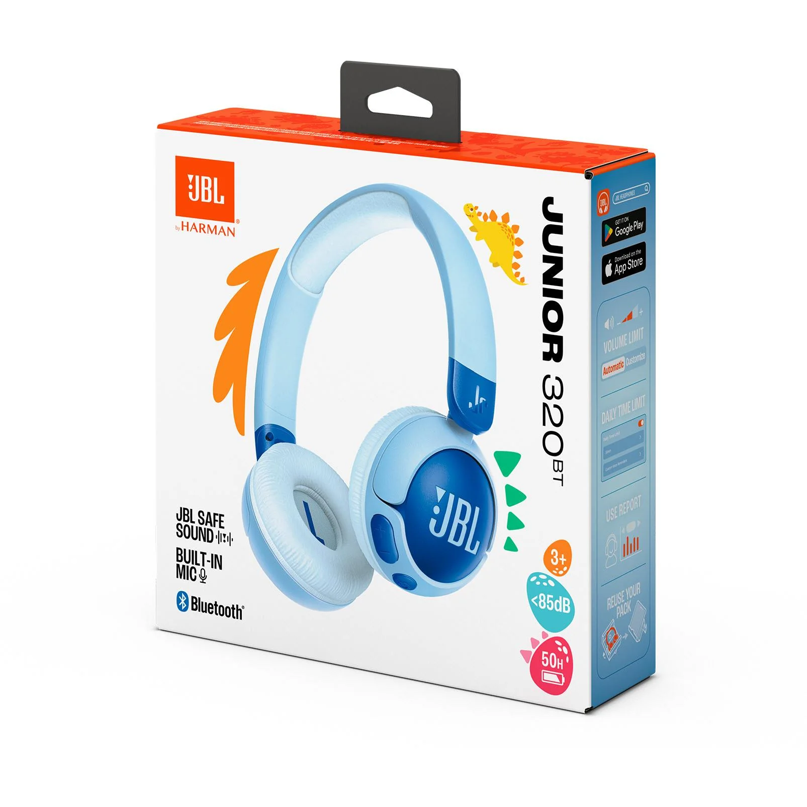 JBL JR320BT Wireless On-Ear Kids Headphones (Blue) - Image 7