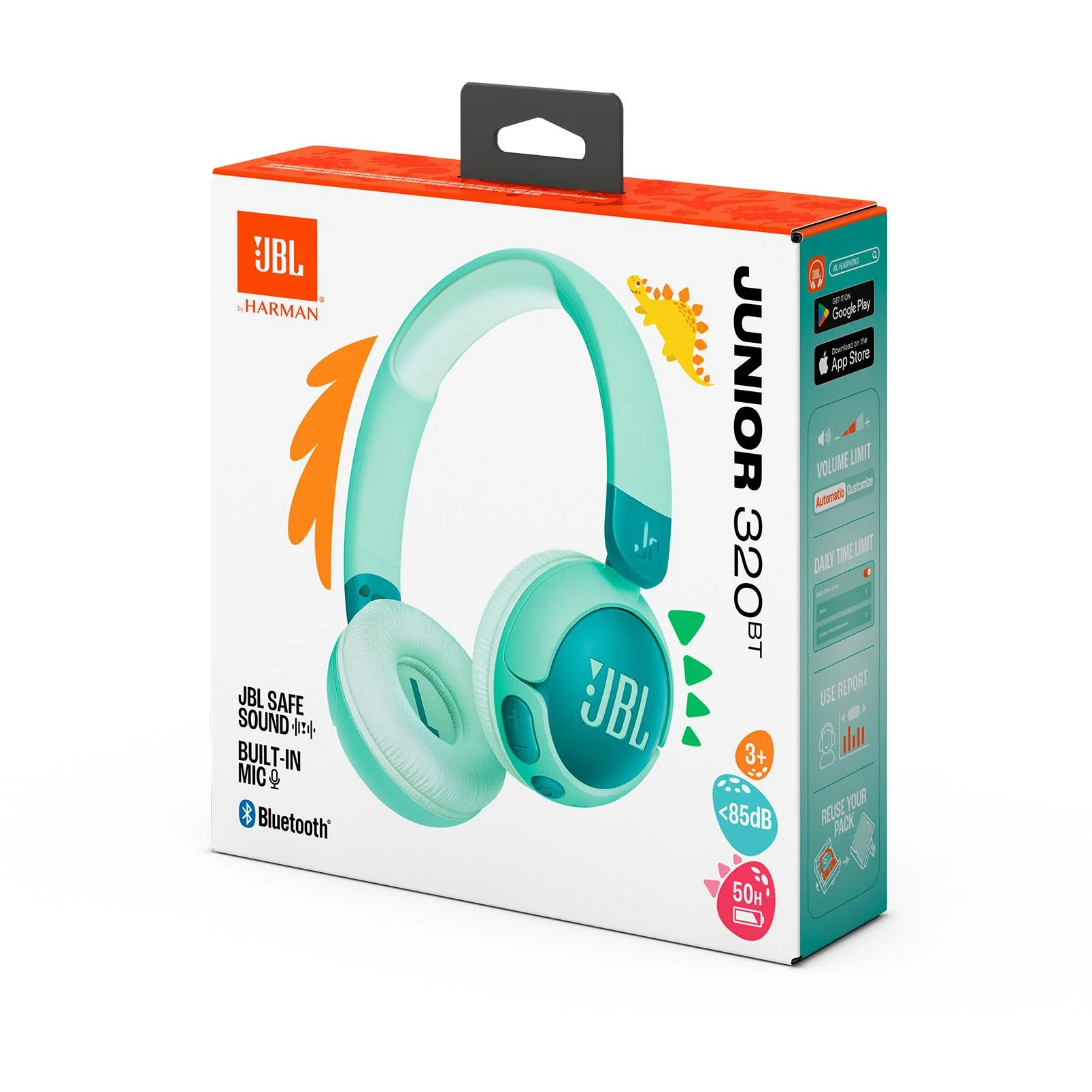 JBL JR320BT Wireless On-Ear Kids Headphones (Green) - Image 7