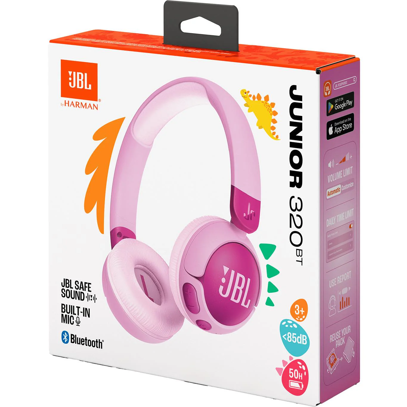 JBL JR320BT Wireless On-Ear Kids Headphones (Purple) - Image 7