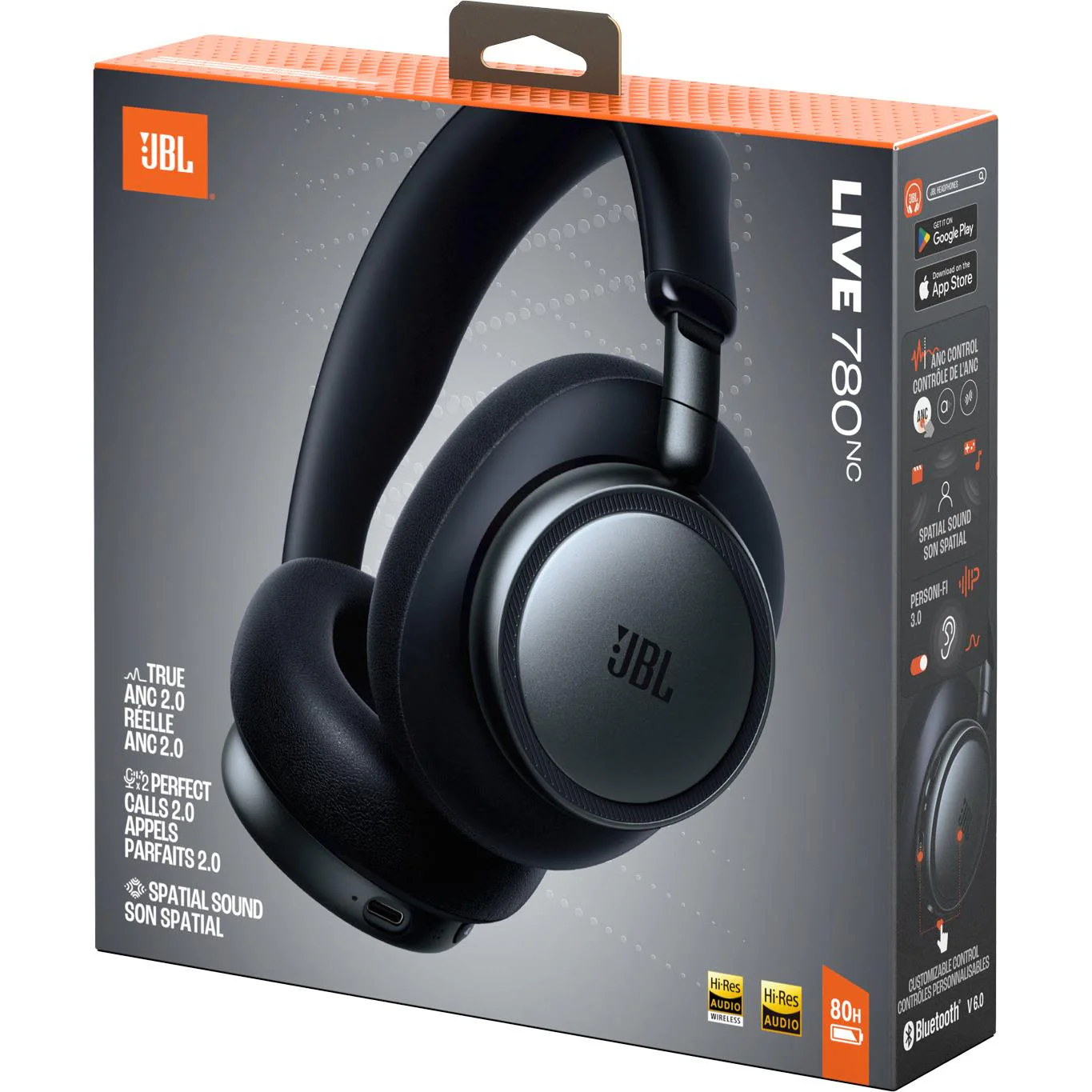 JBL Live 780NC Wireless Noise Cancelling Over-ear Headphones (Black) - Image 9
