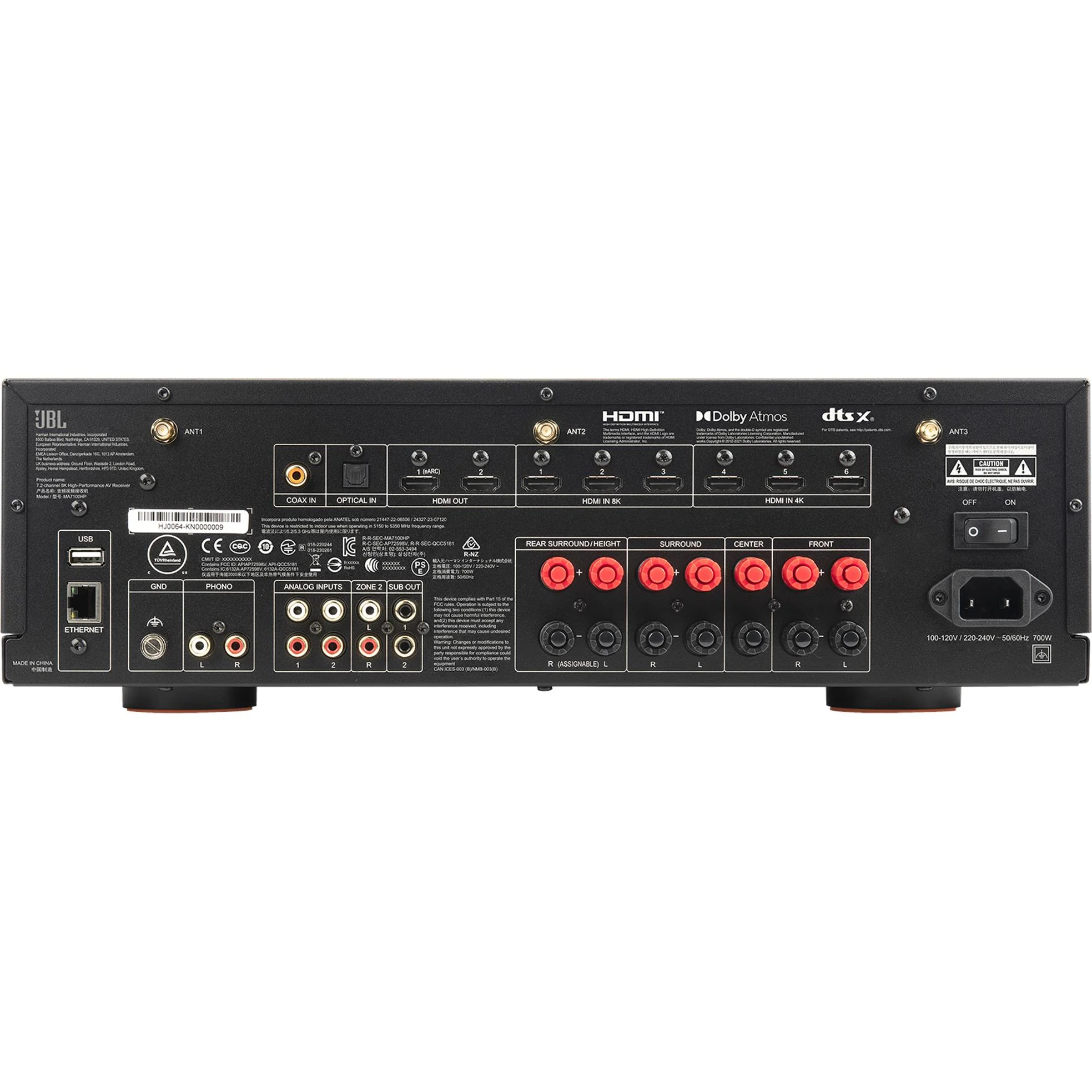 JBL MA7100 7.2 Channel 8K High Performance AV Receiver (White) [~Ex Demo] - Image 3