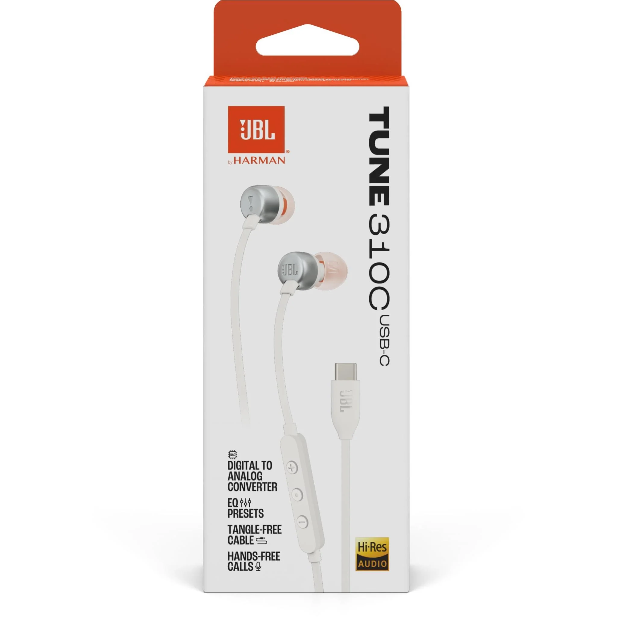 JBL Tune 310C USB-C Wired In-ear Headphones (White) - Image 13