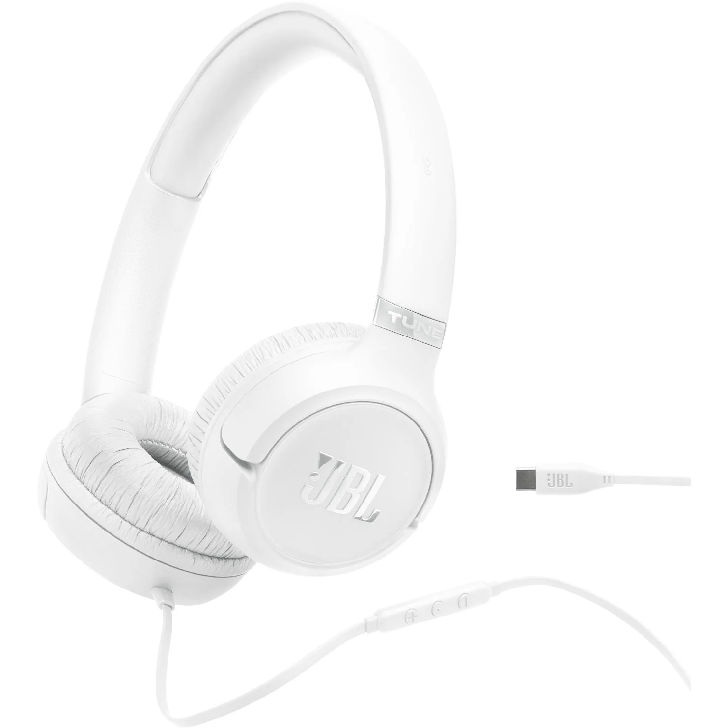 JBL Tune 530 Wired USB-C On-ear Headphones (White)