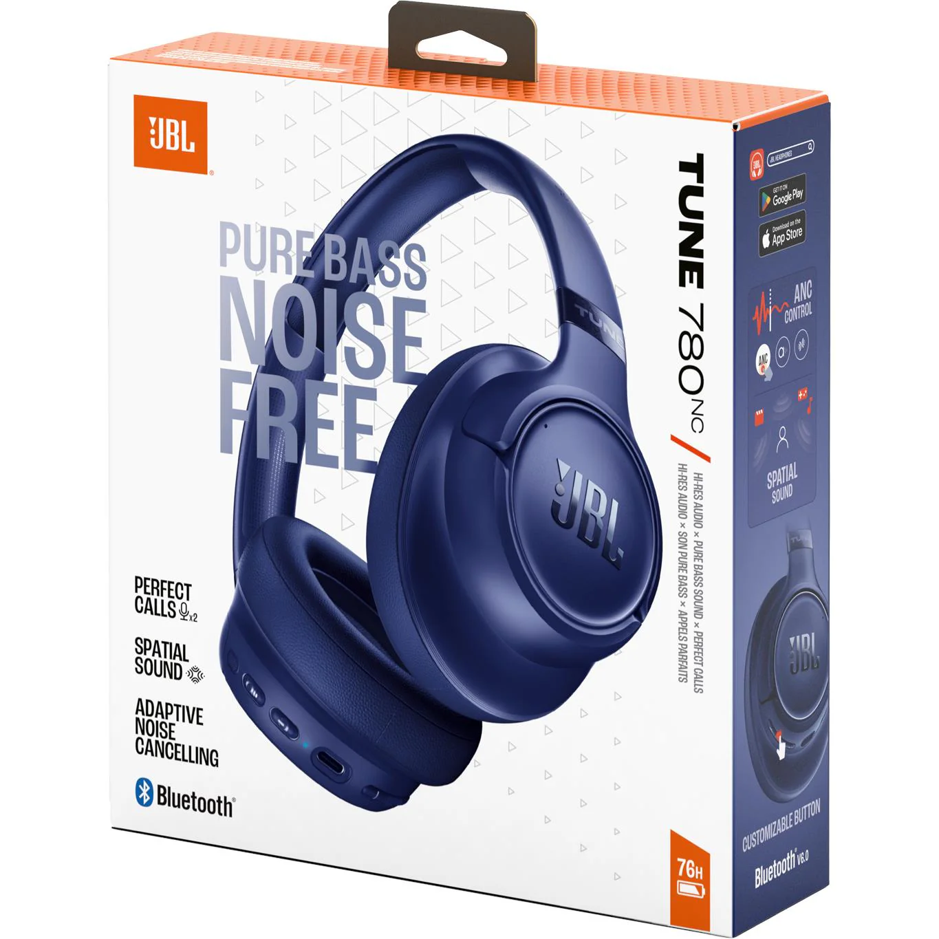 JBL Tune 780NC Wireless Over-Ear Noise Cancelling Headphones (Blue) - Image 8