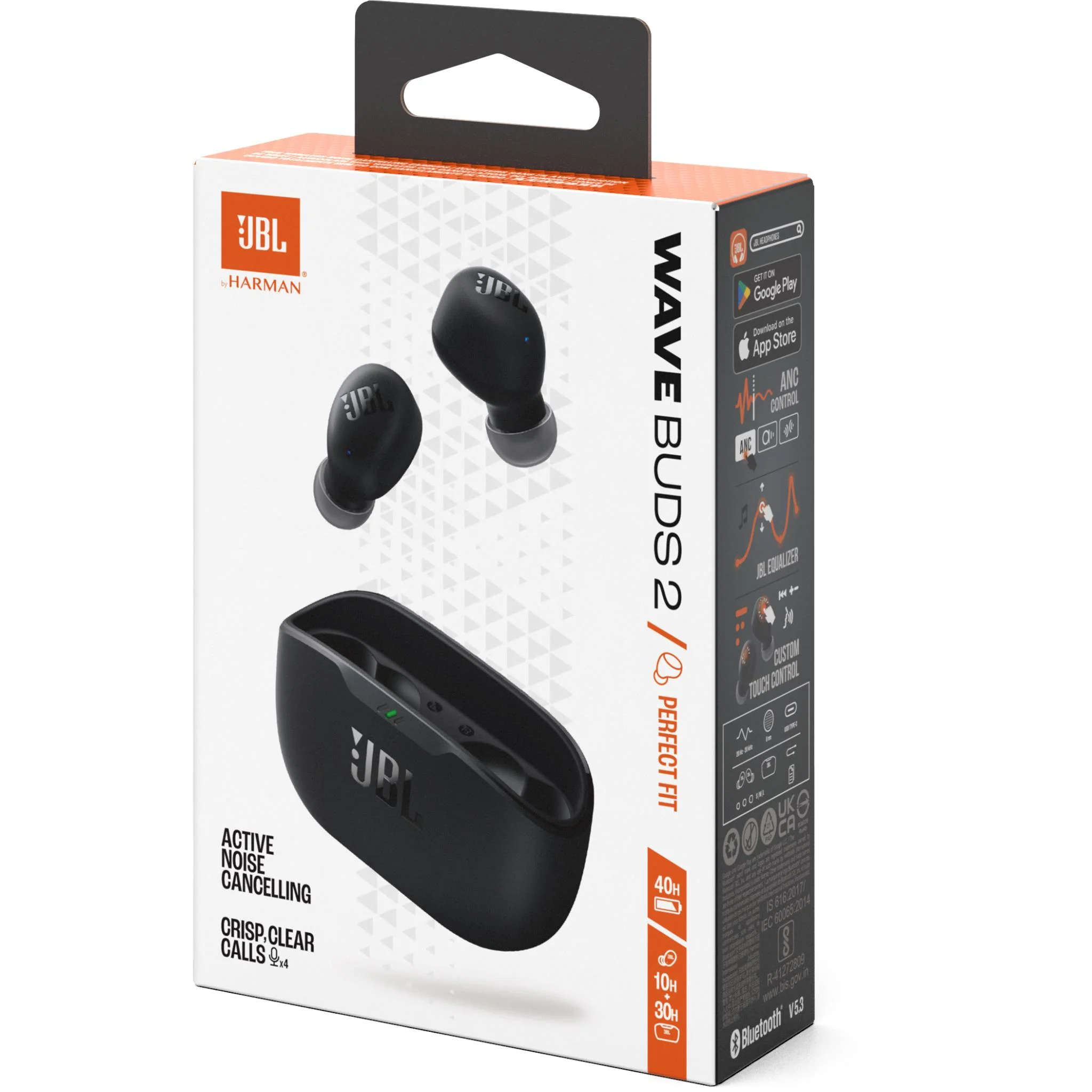 JBL Wave Buds 2 Noise Cancelling Earbuds (Black) - Image 8