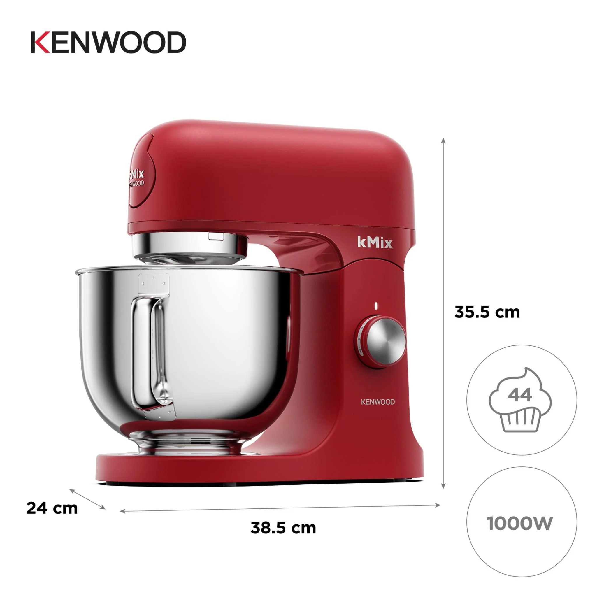 Kenwood KMX751 kMix Stand Mixer (Sleek Red) - Image 7