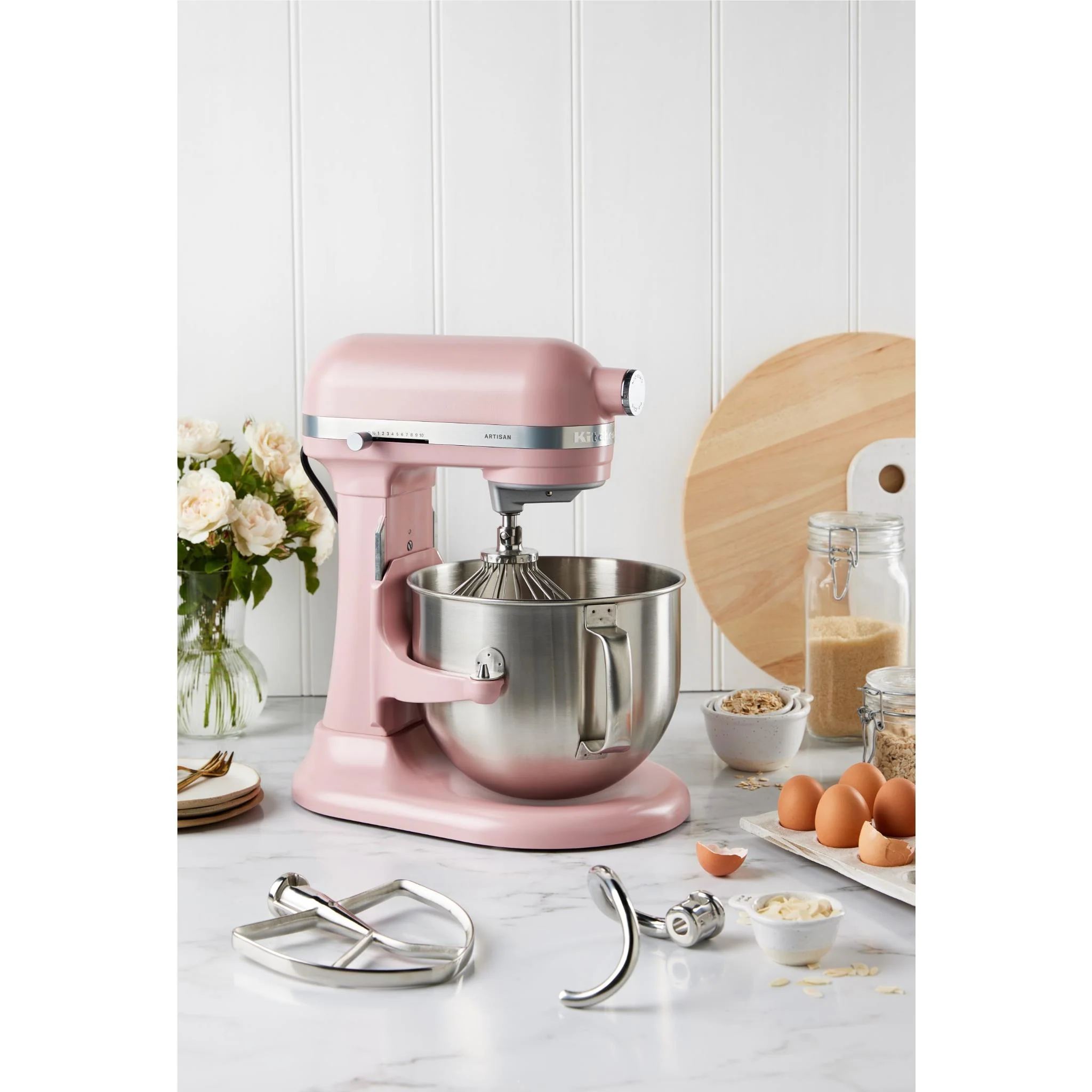 KitchenAid KSM70 6.6L Artisan Bowl Lift Mixer (Dried Rose) - Image 8