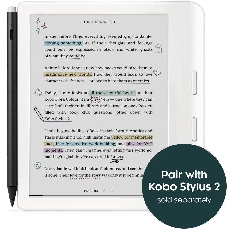 Kobo Libra Colour 7" eReader (White) - Image 2