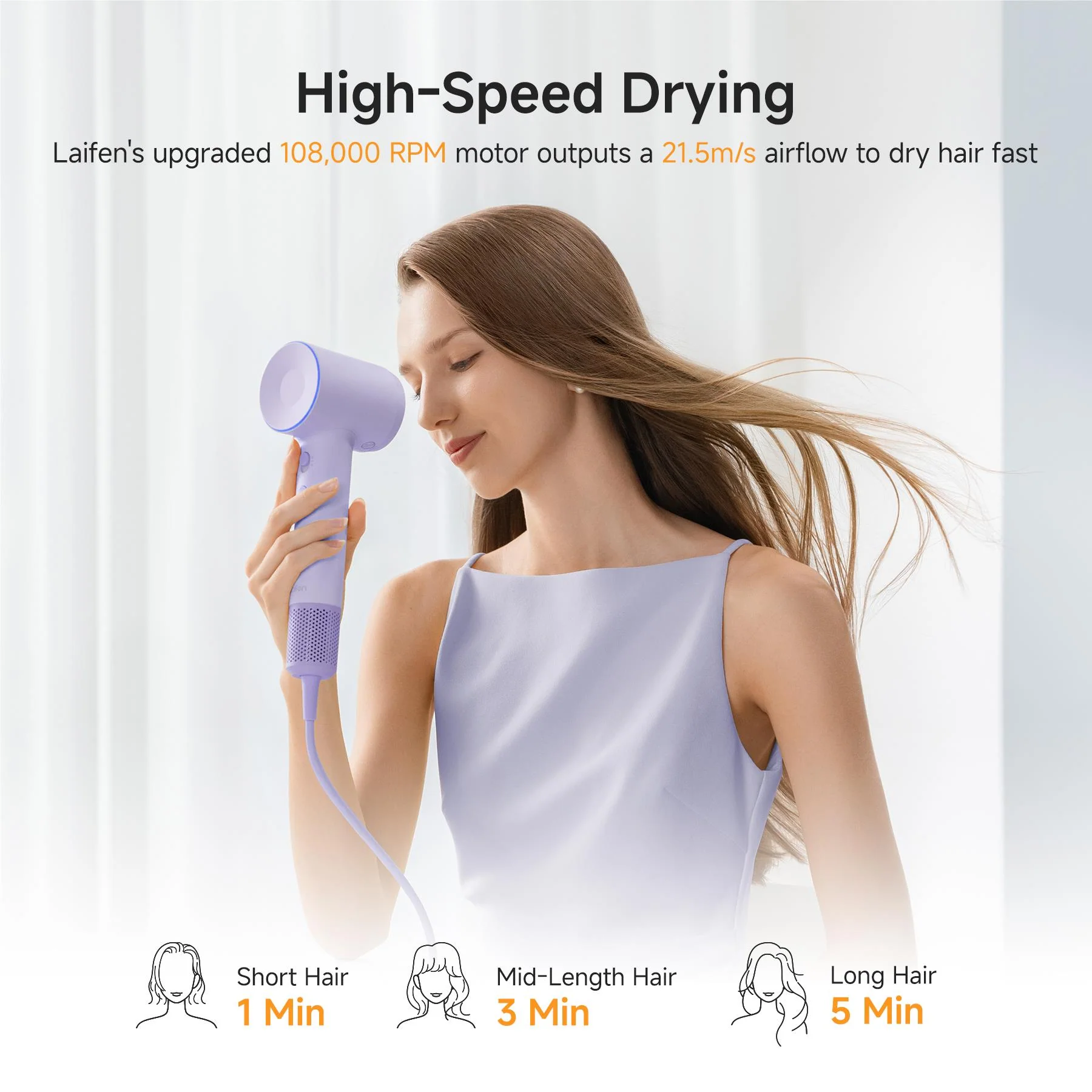 Laifen SE 2 High Speed Hair Dryer (Pastel Purple) - Image 9