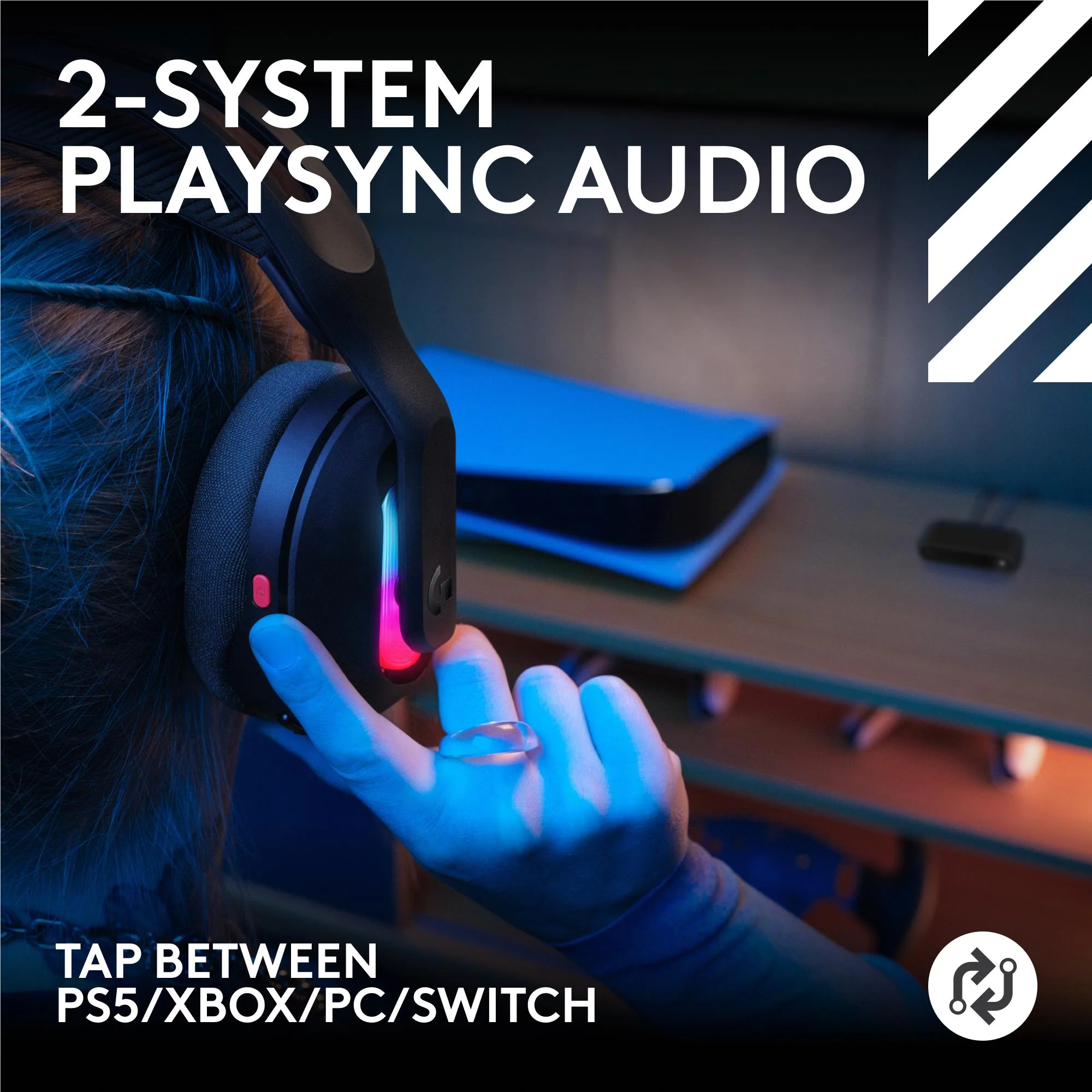Logitech G Astro A20 X PLAYSYNC Wireless Headset (Black) - Image 3